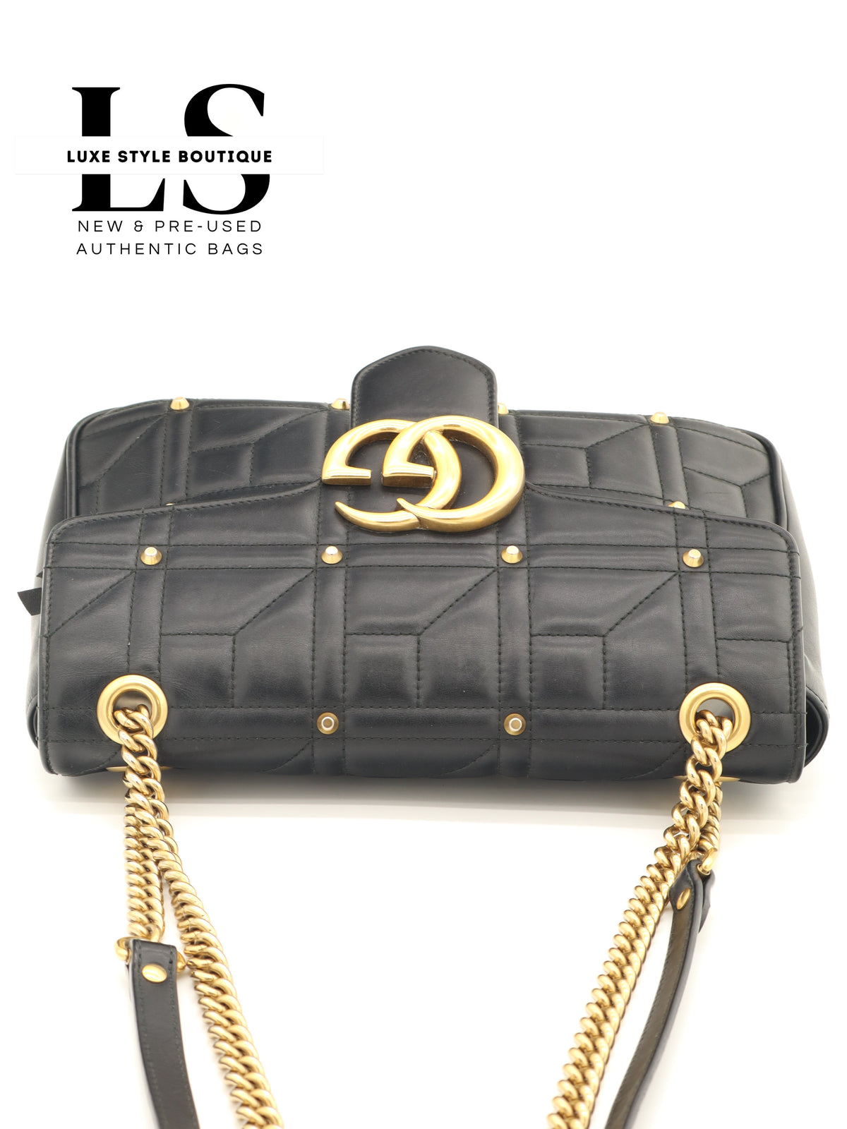 Gucci GG Marmont Studded Matelasse Shoulder