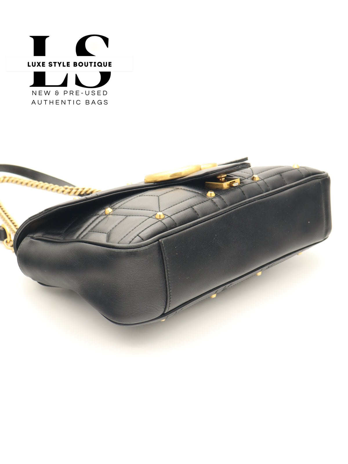 Gucci GG Marmont Studded Matelasse Shoulder