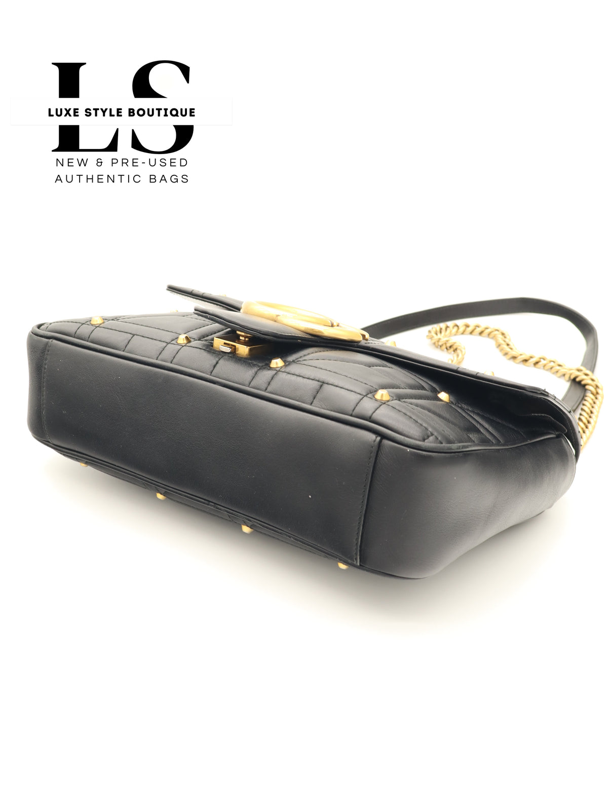 Gucci GG Marmont Studded Matelasse Shoulder