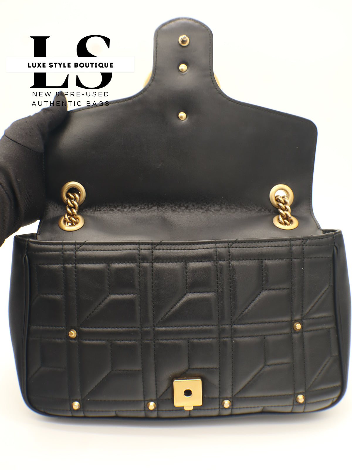 Gucci GG Marmont Studded Matelasse Shoulder