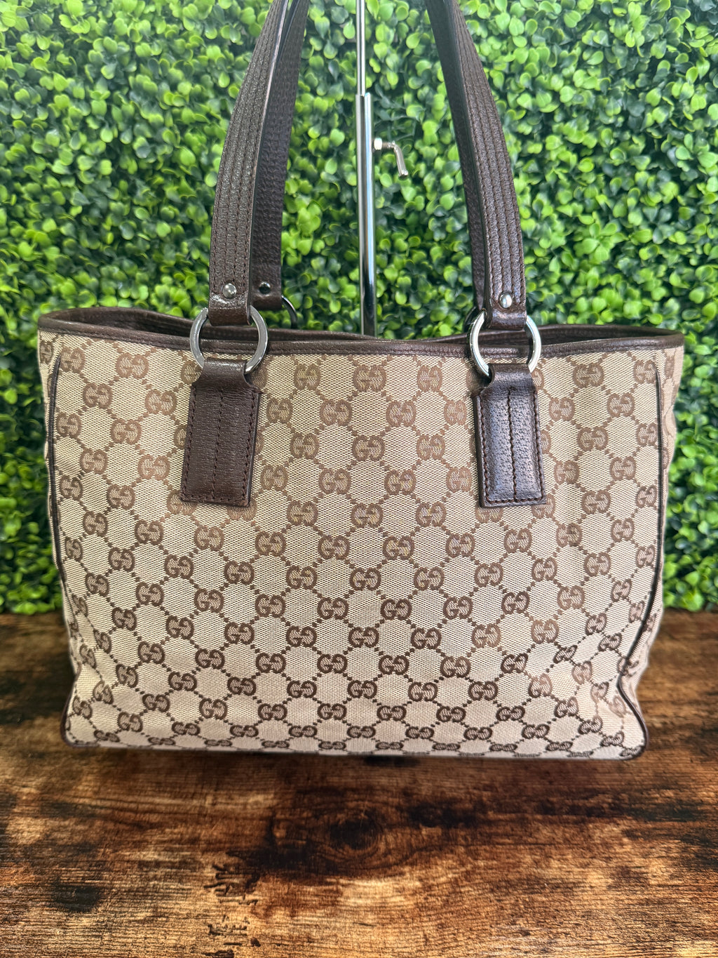 Gucci Vintage GG Canvas Brown Tote