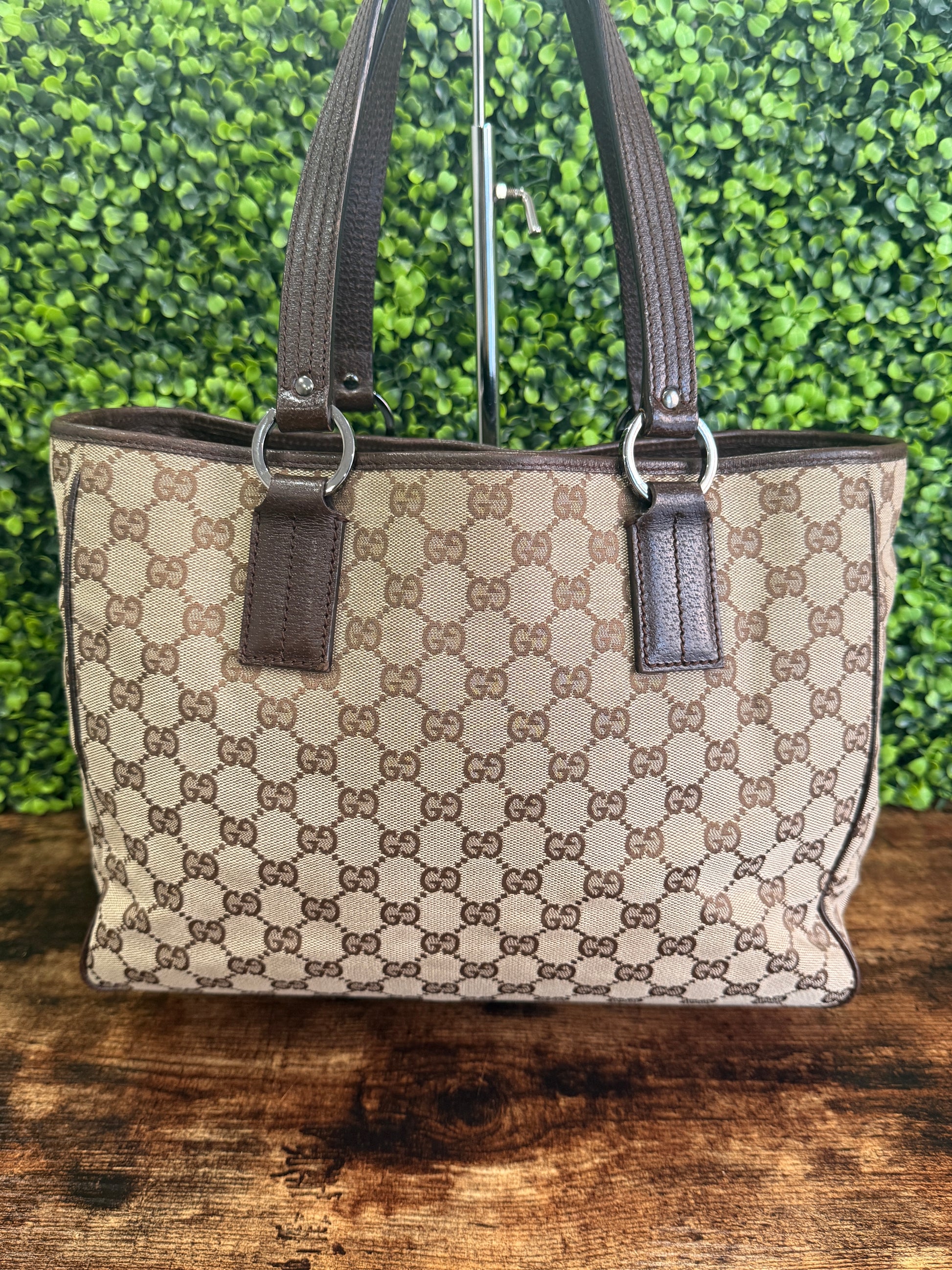 Gucci Vintage GG Canvas Brown Tote