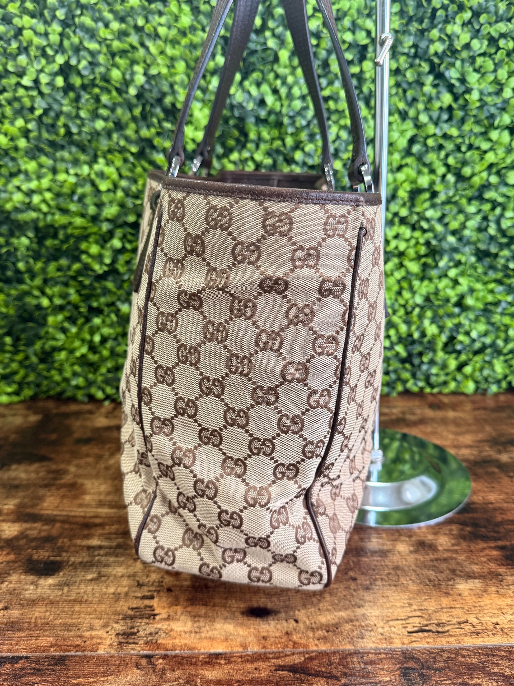 Gucci Vintage GG Canvas Brown Tote