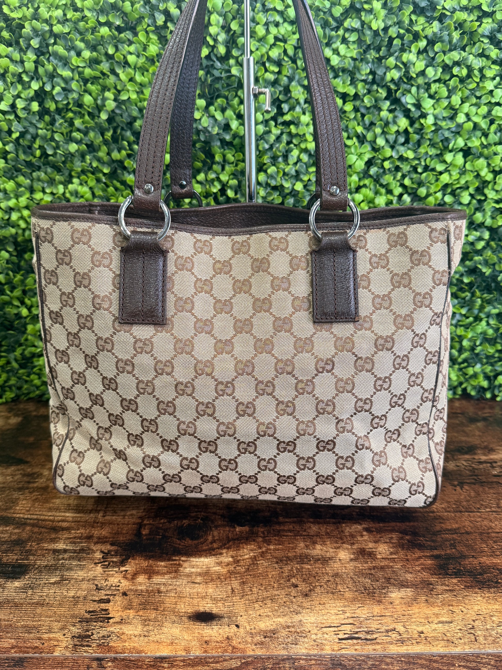 Gucci Vintage GG Canvas Brown Tote