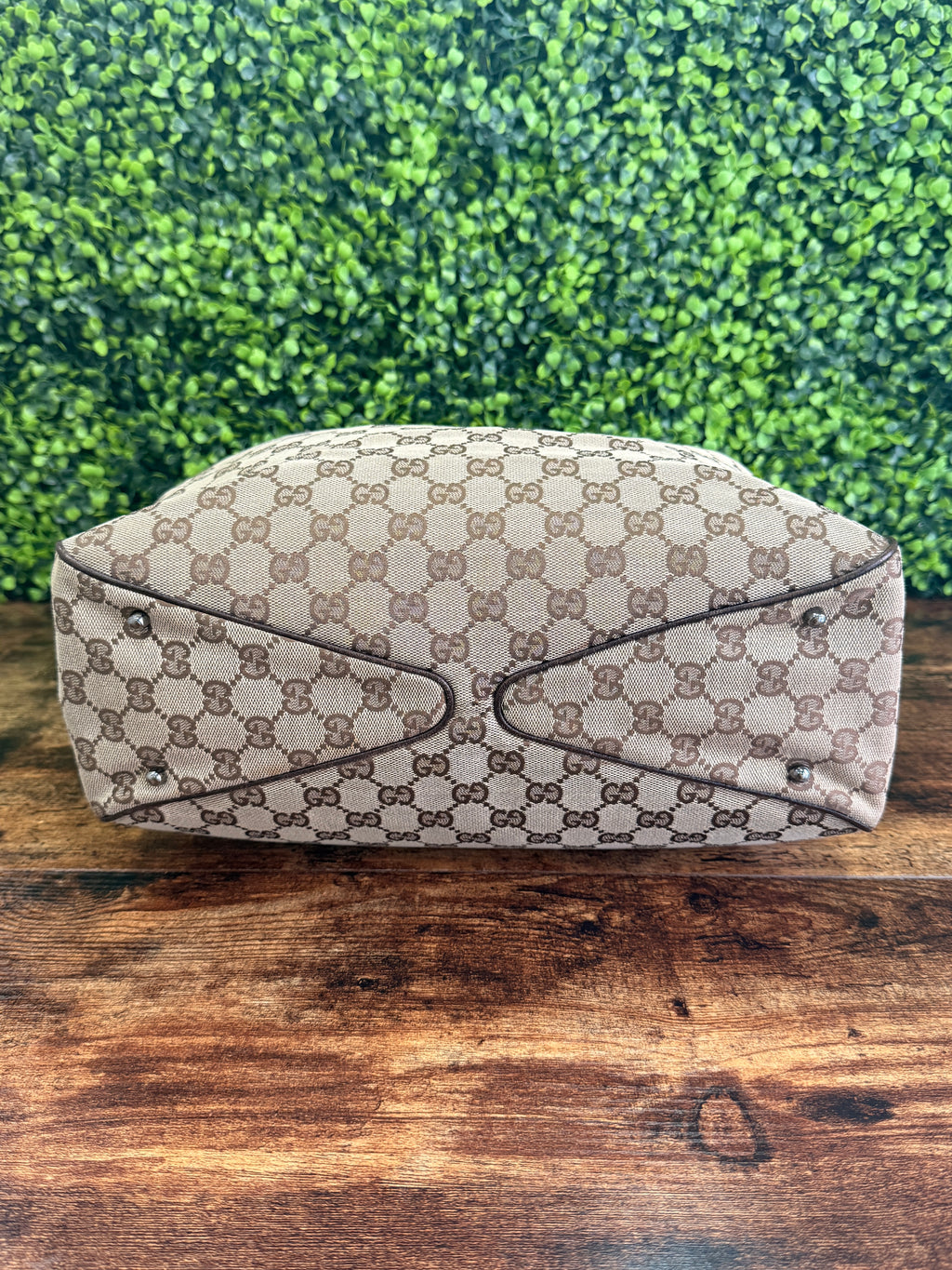 Gucci Vintage GG Canvas Brown Tote