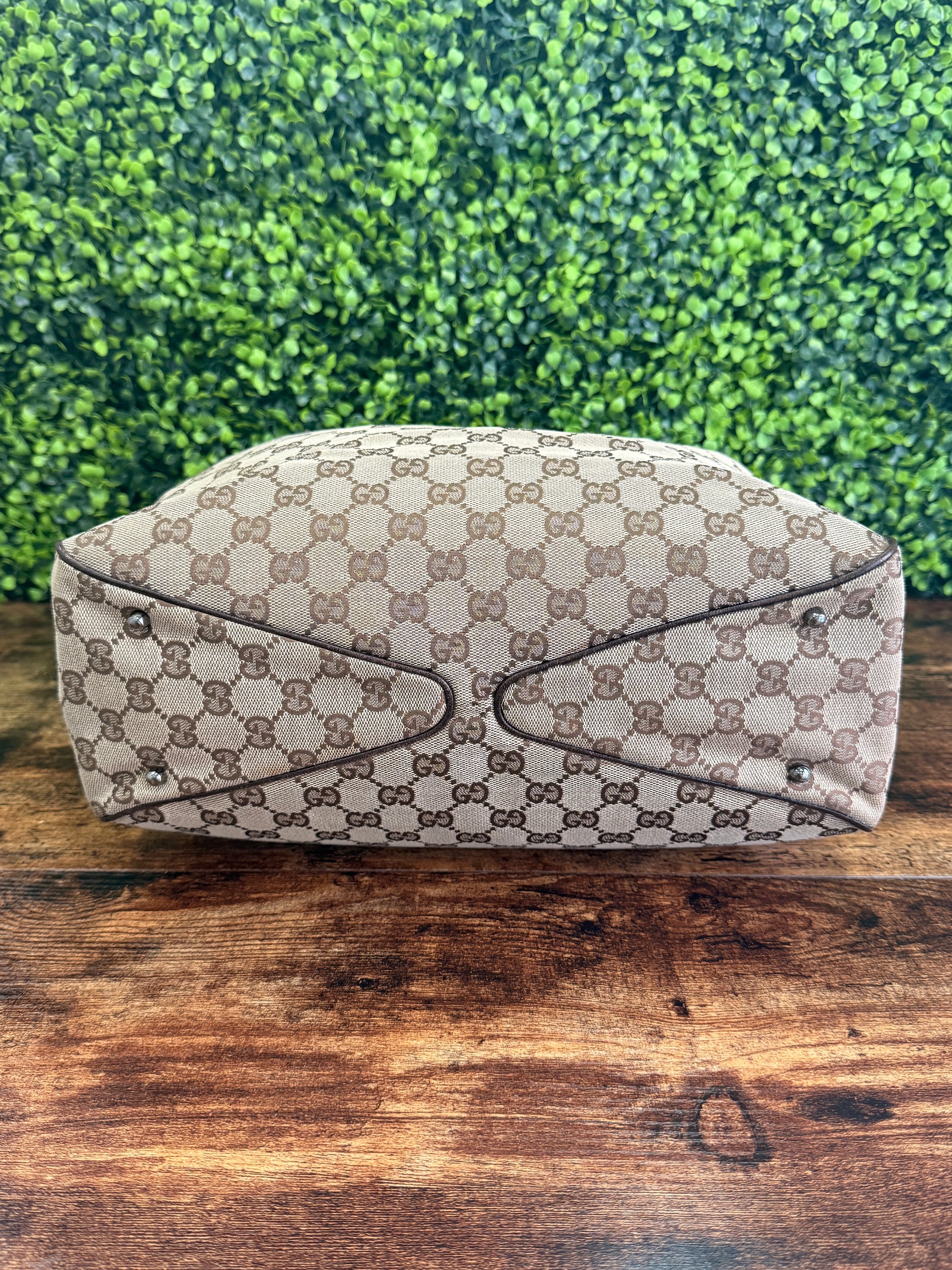 Gucci Vintage GG Canvas Brown Tote