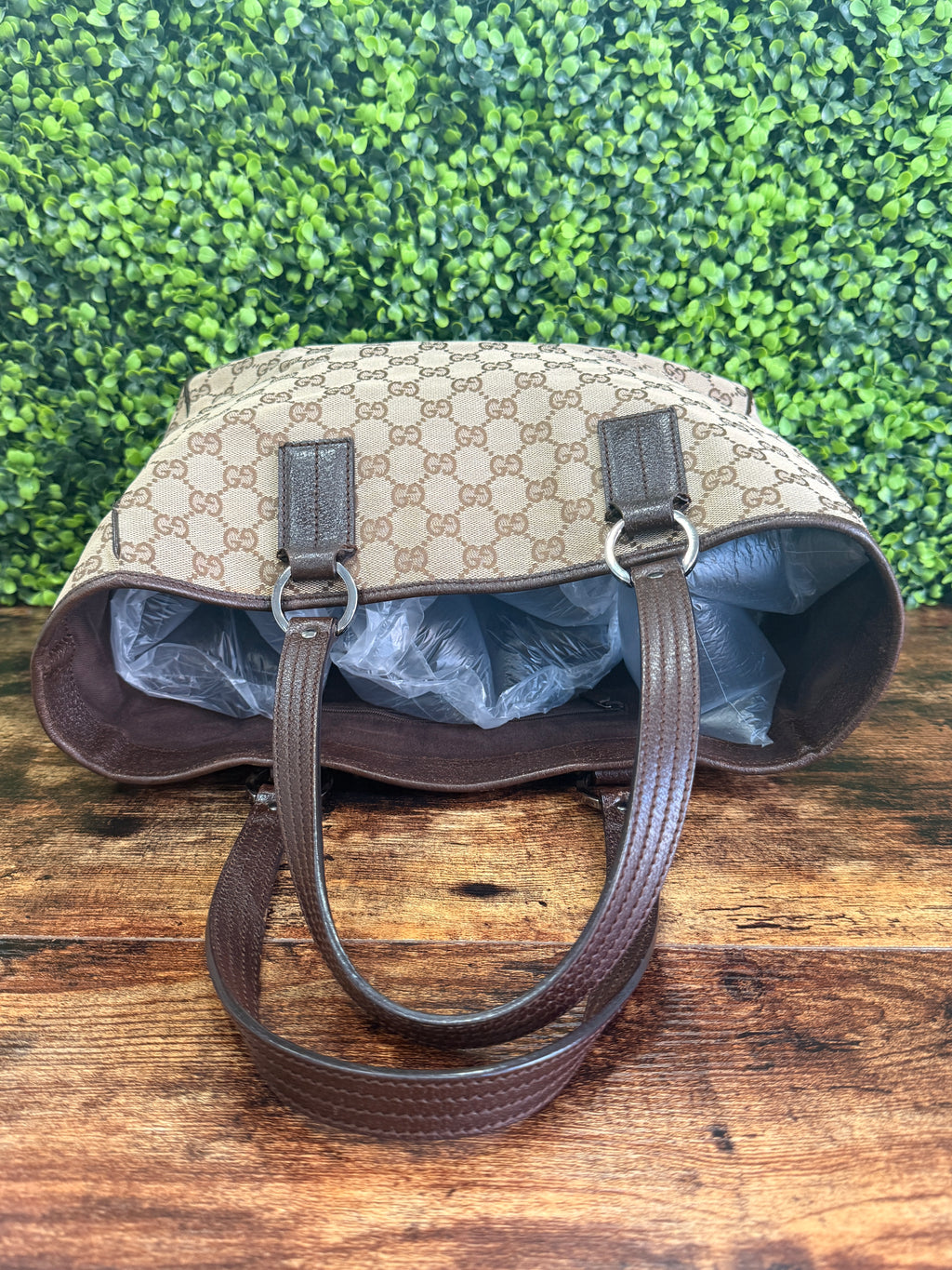 Gucci Vintage GG Canvas Brown Tote