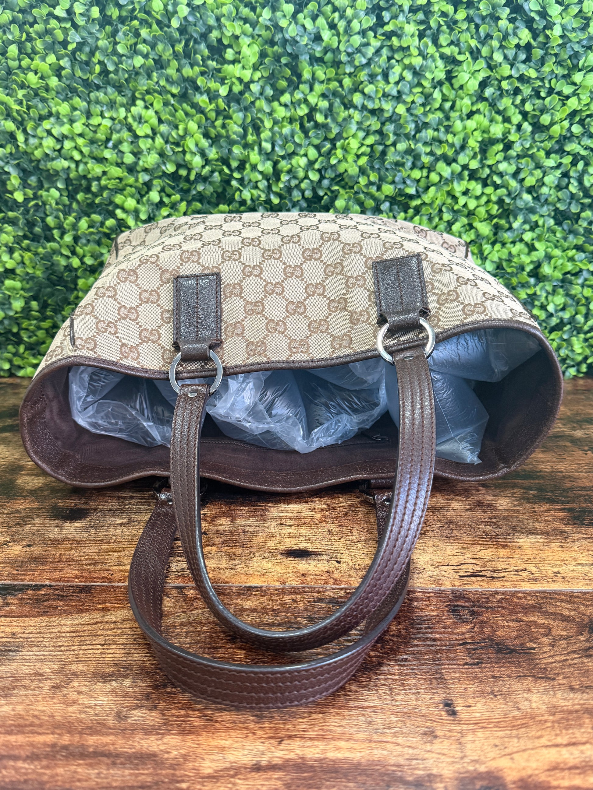 Gucci Vintage GG Canvas Brown Tote