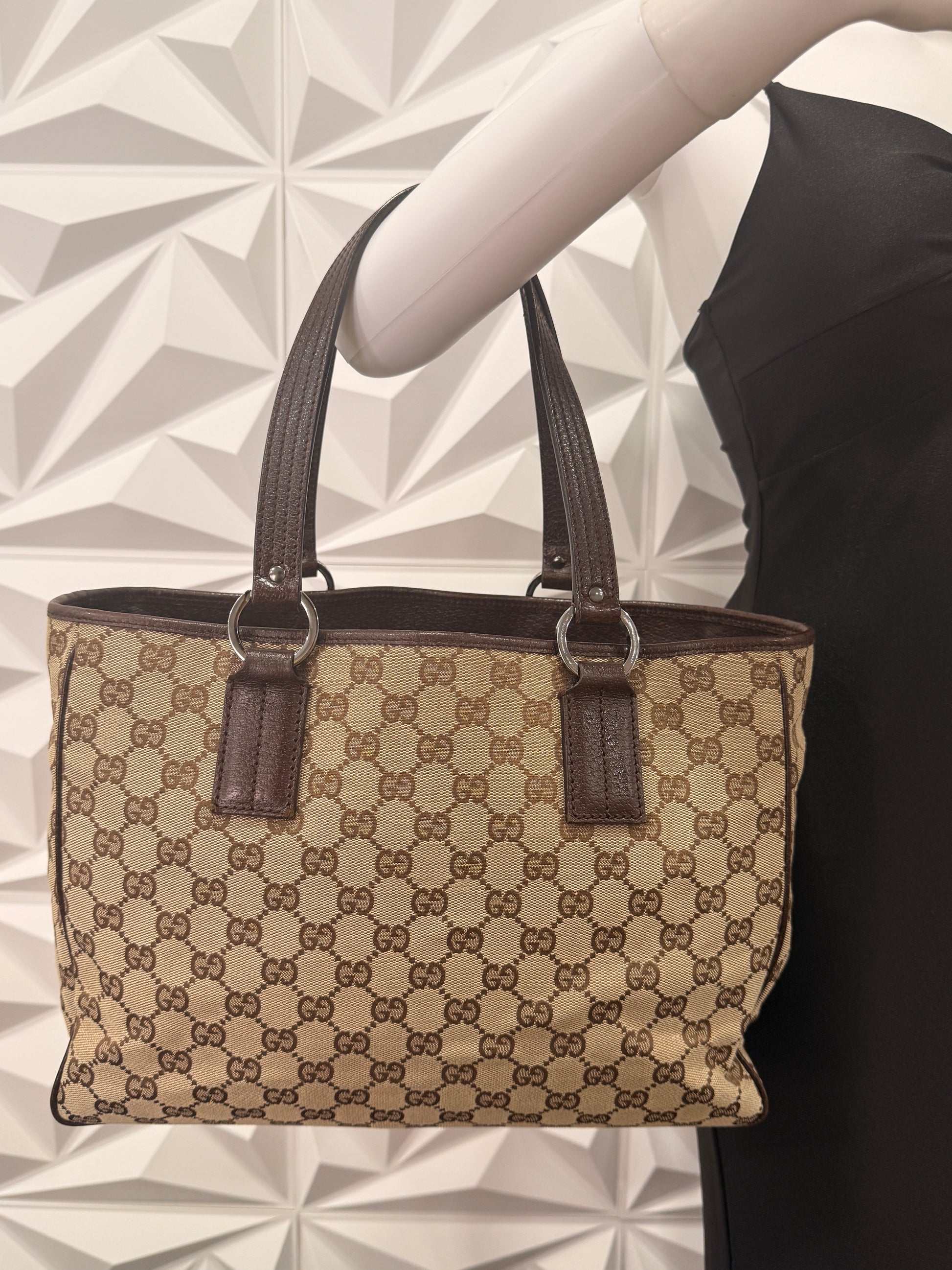 Gucci Vintage GG Canvas Brown Tote