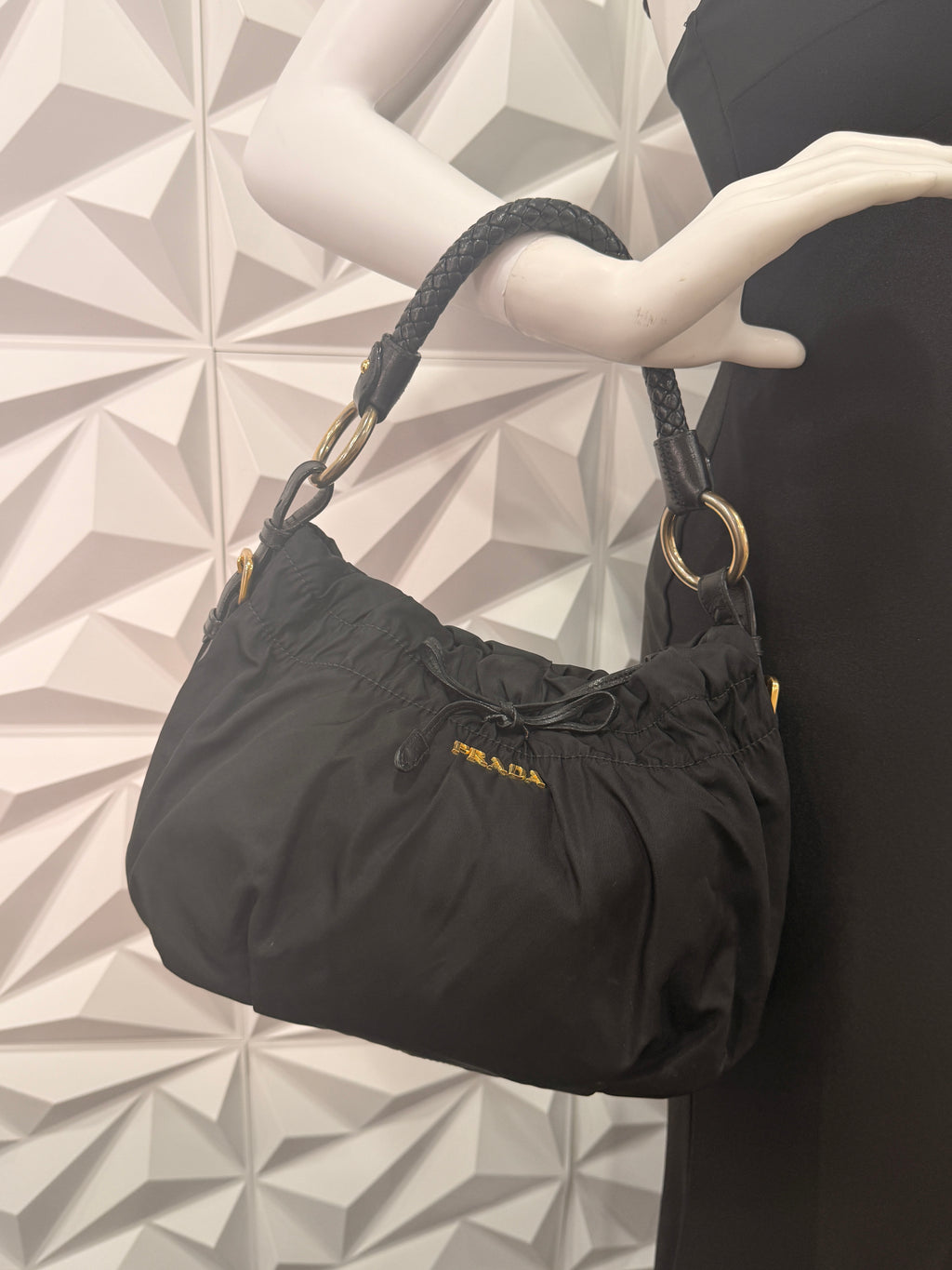 Prada Black Tessuto Nylon Shoulder Bag