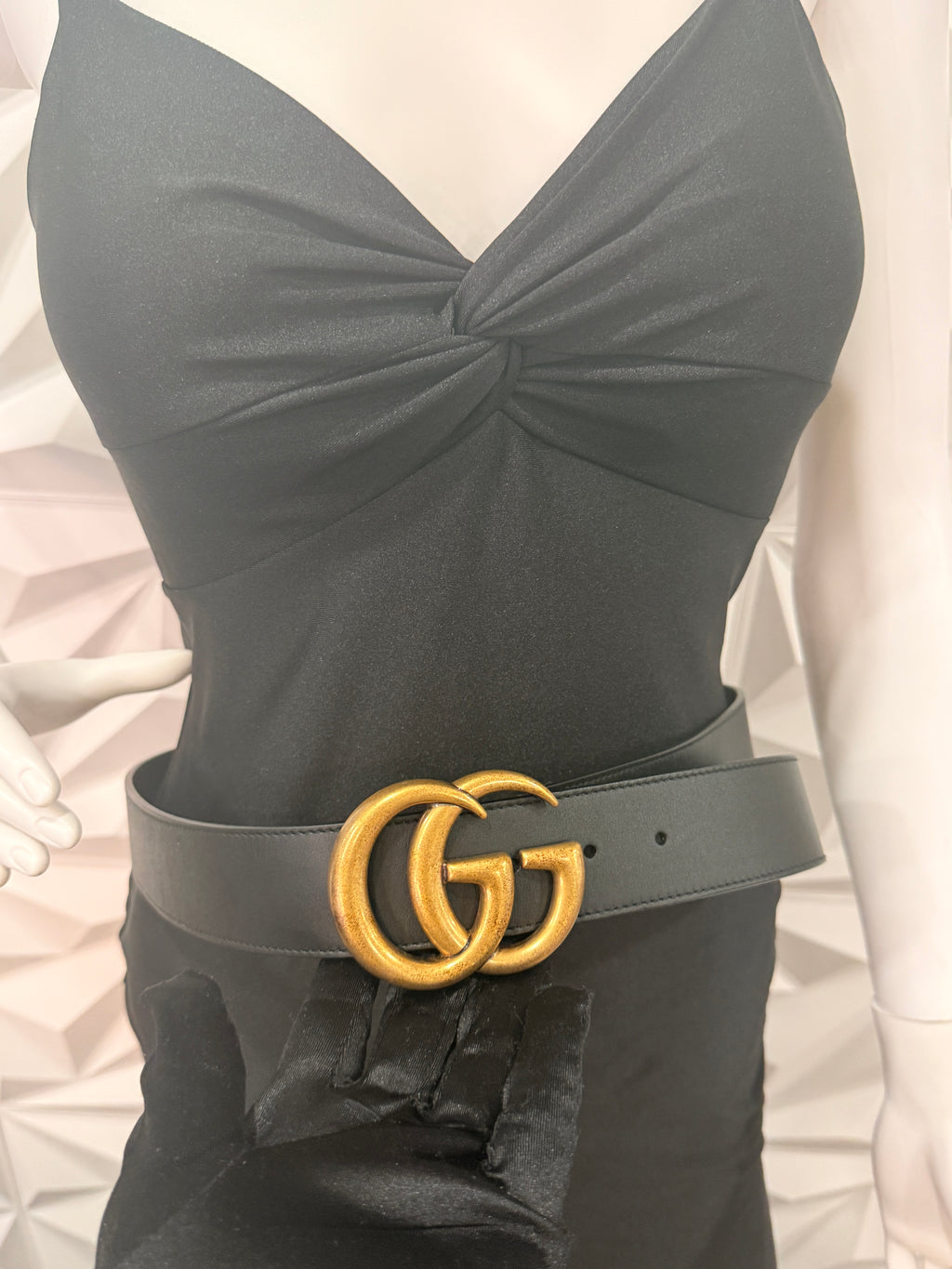 Gucci Black Marmont GG Belt 100/40