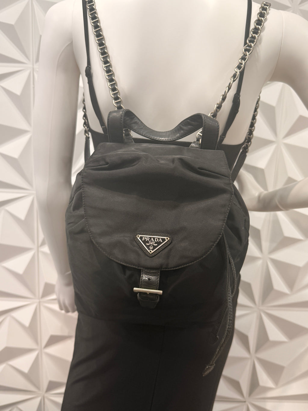 Prada Nylon Vela Backpack Black