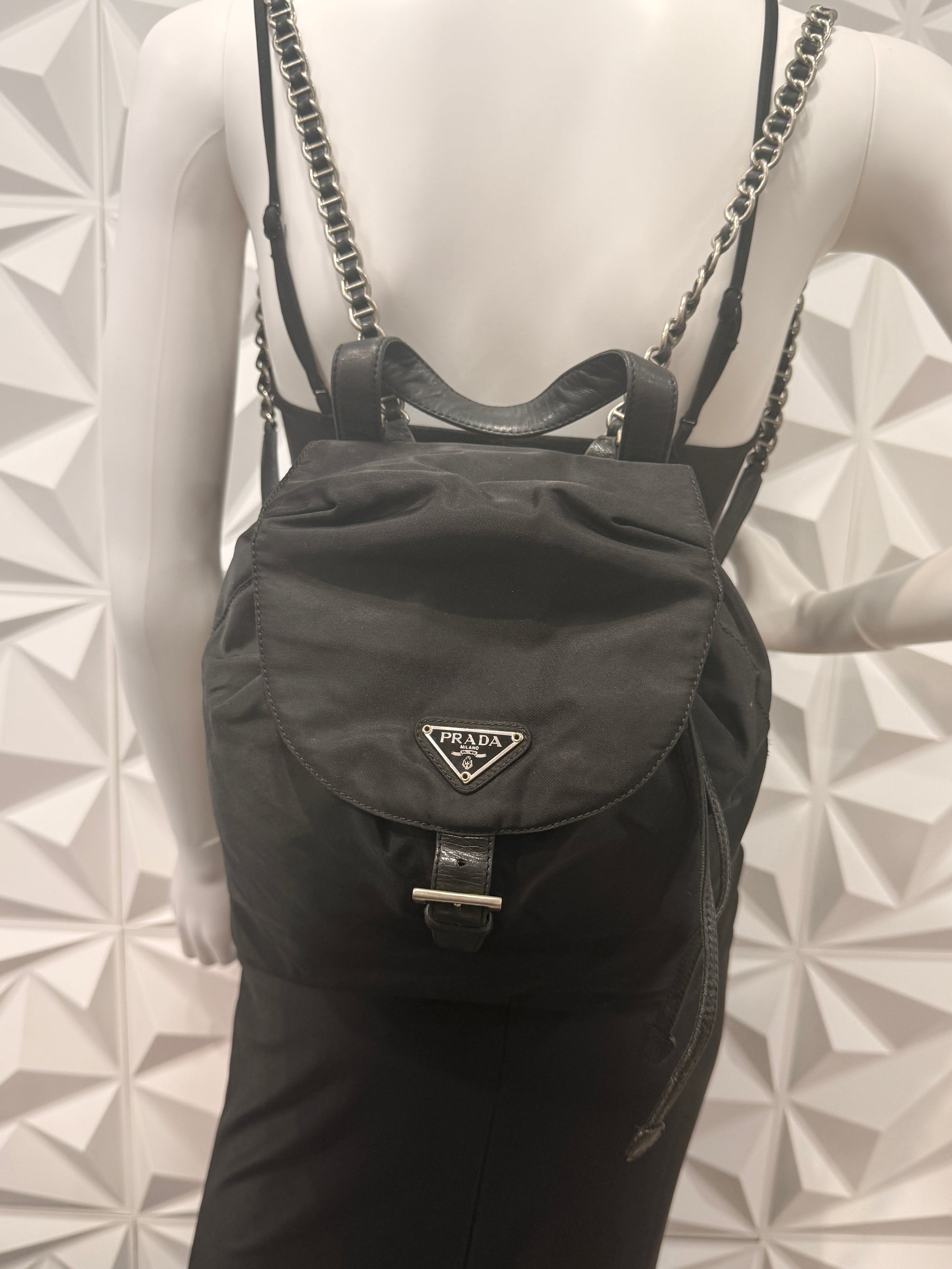 Prada Nylon Vela Backpack Black