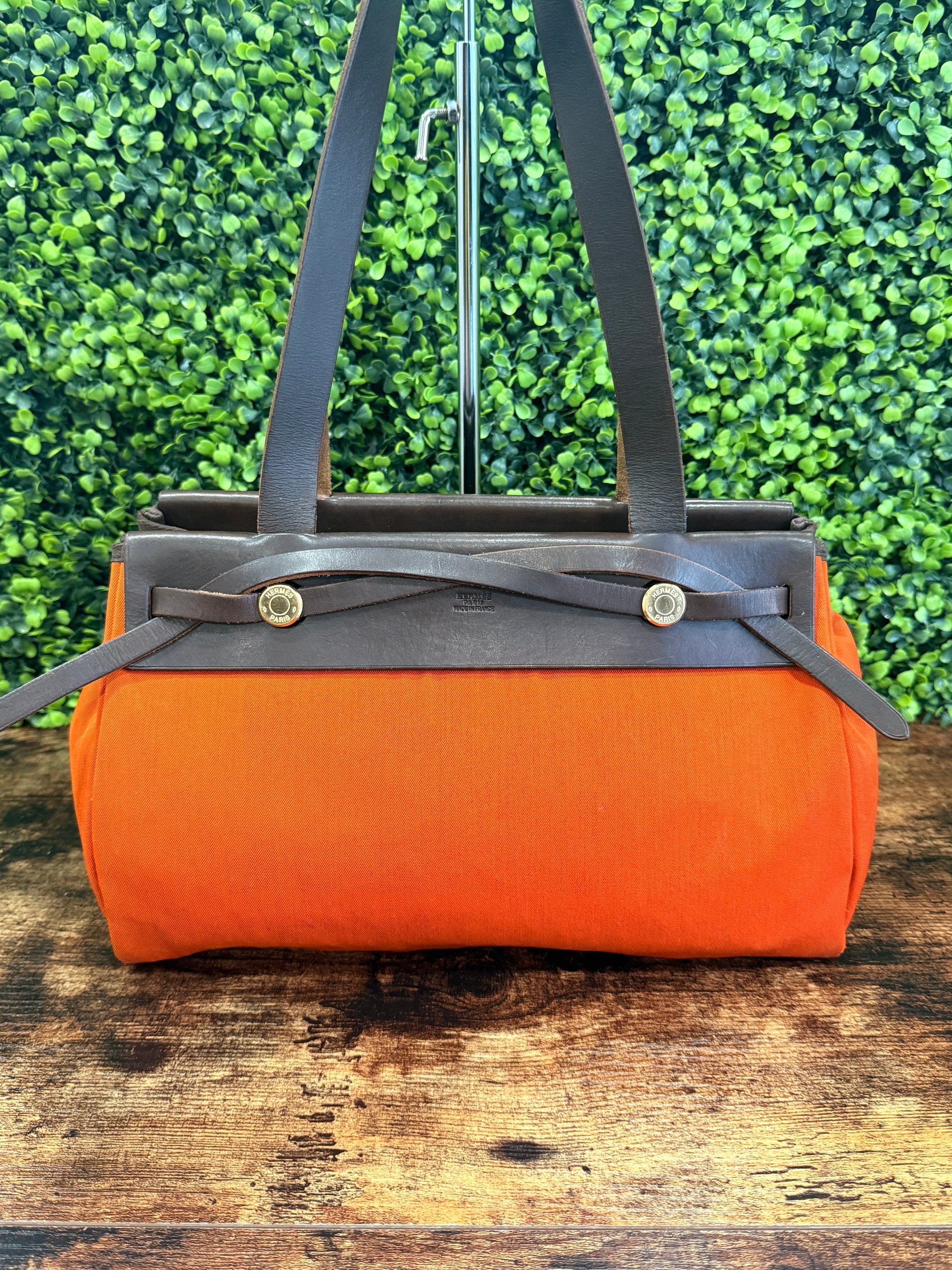 Hermes Herbag Cabas PM Orange x Red