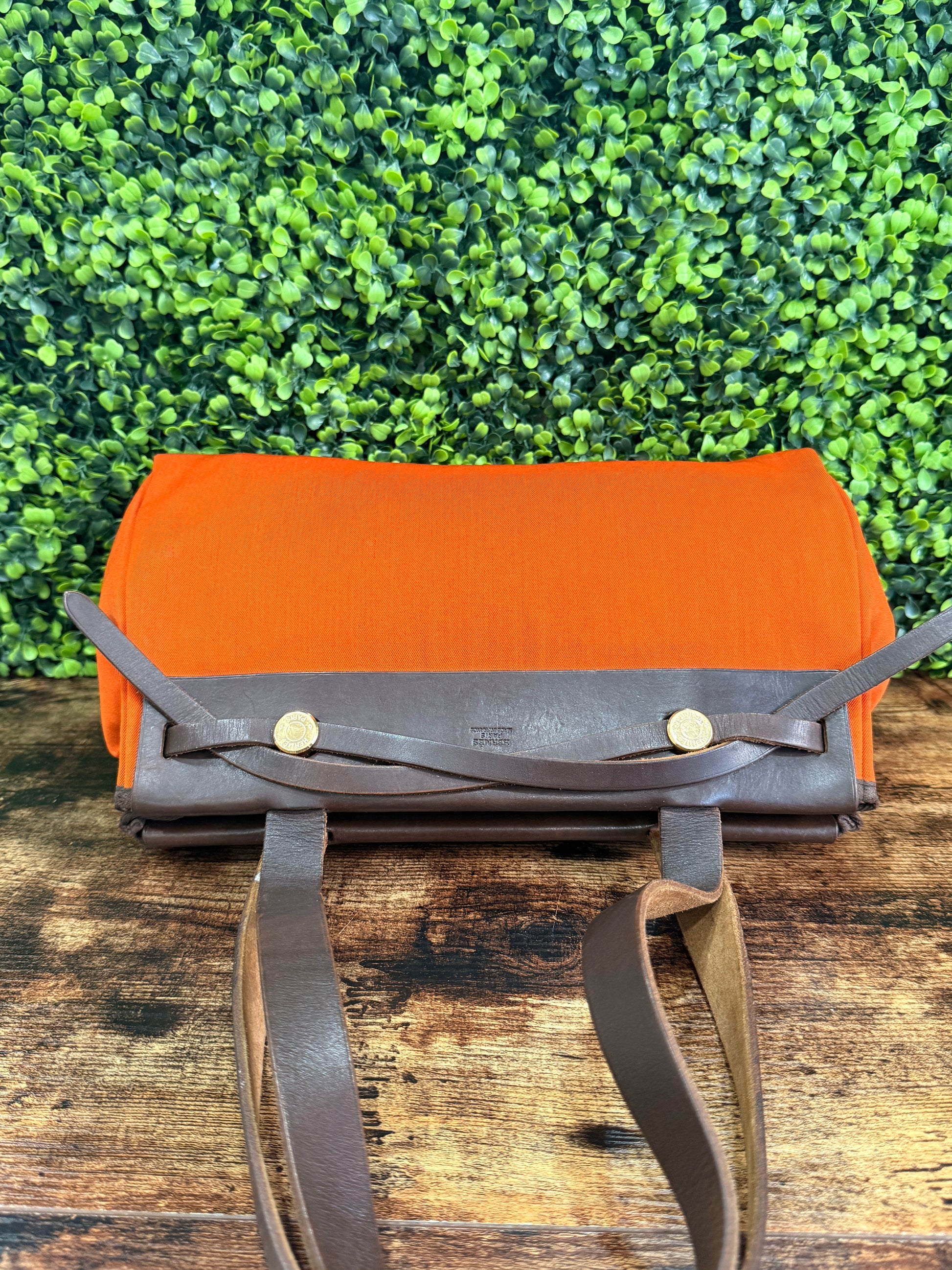 Hermes Herbag Cabas PM Orange x Red