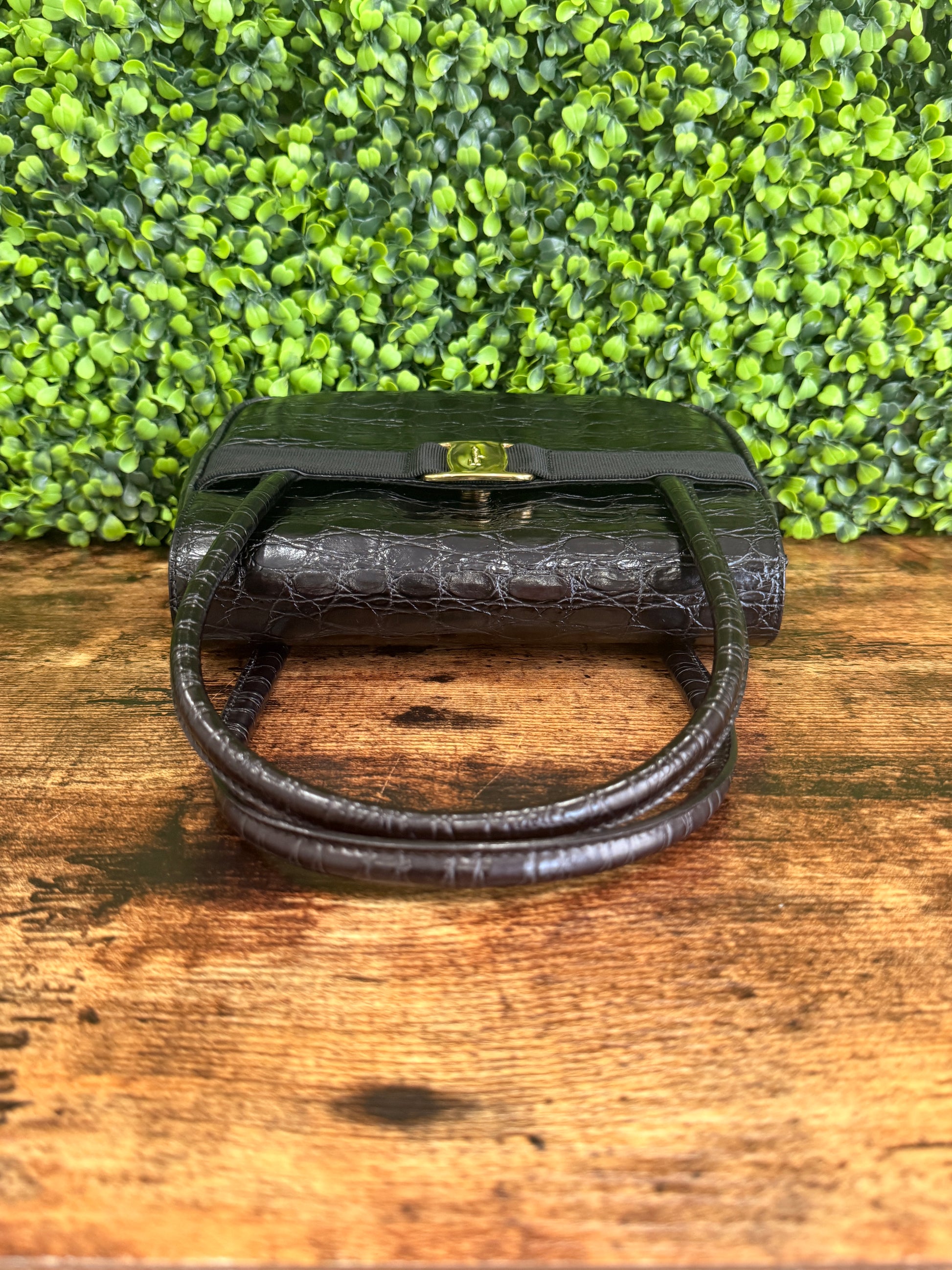 Salvatore Ferragamo Vala Crocodile Handbag