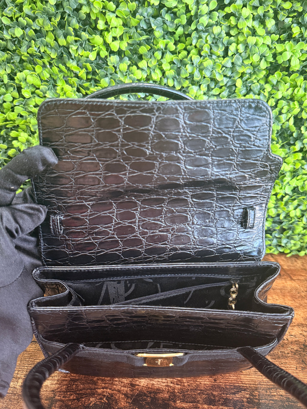 Salvatore Ferragamo Vala Crocodile Handbag