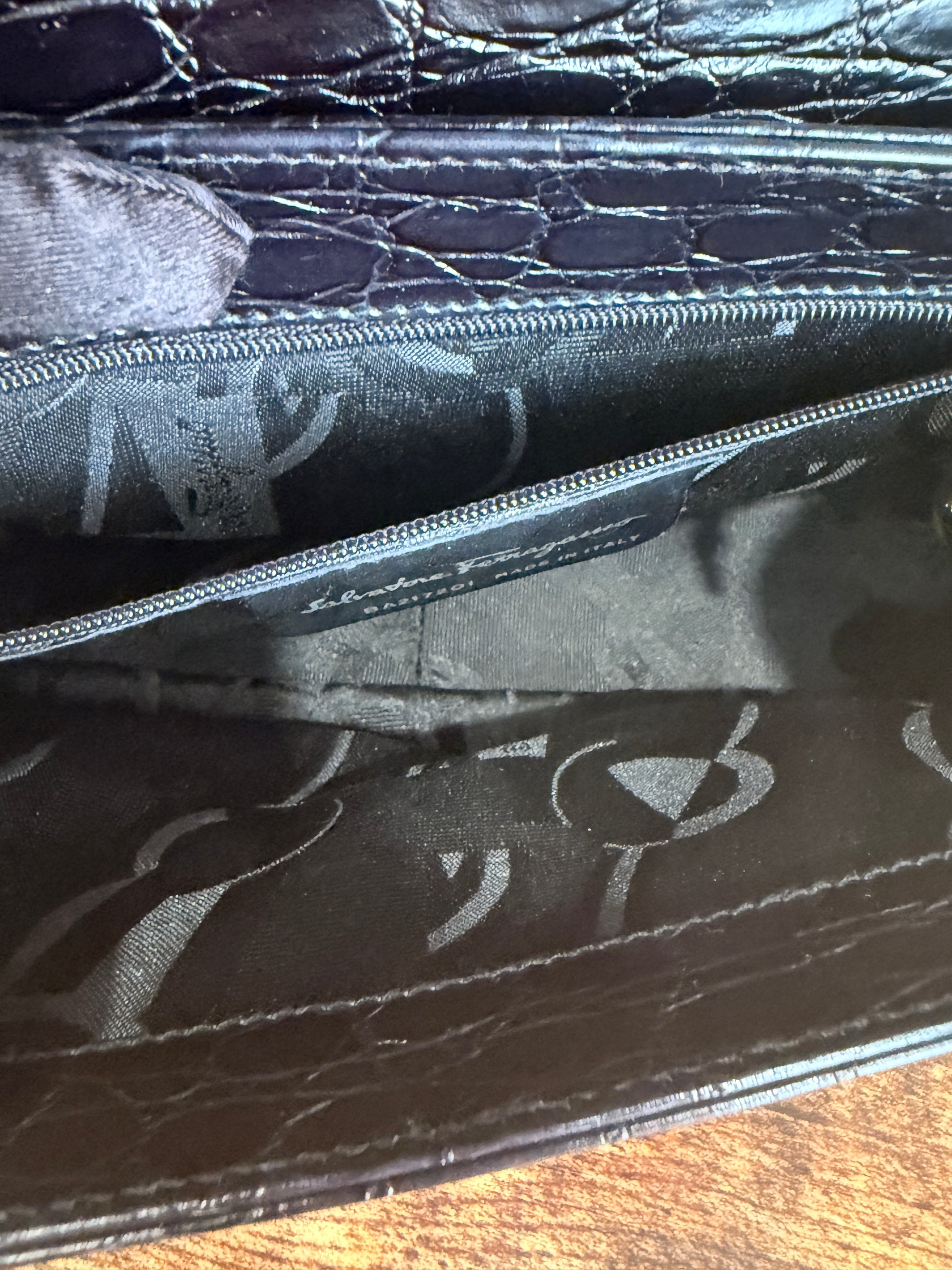 Salvatore Ferragamo Vala Crocodile Handbag