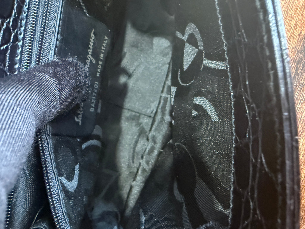 Salvatore Ferragamo Vala Crocodile Handbag
