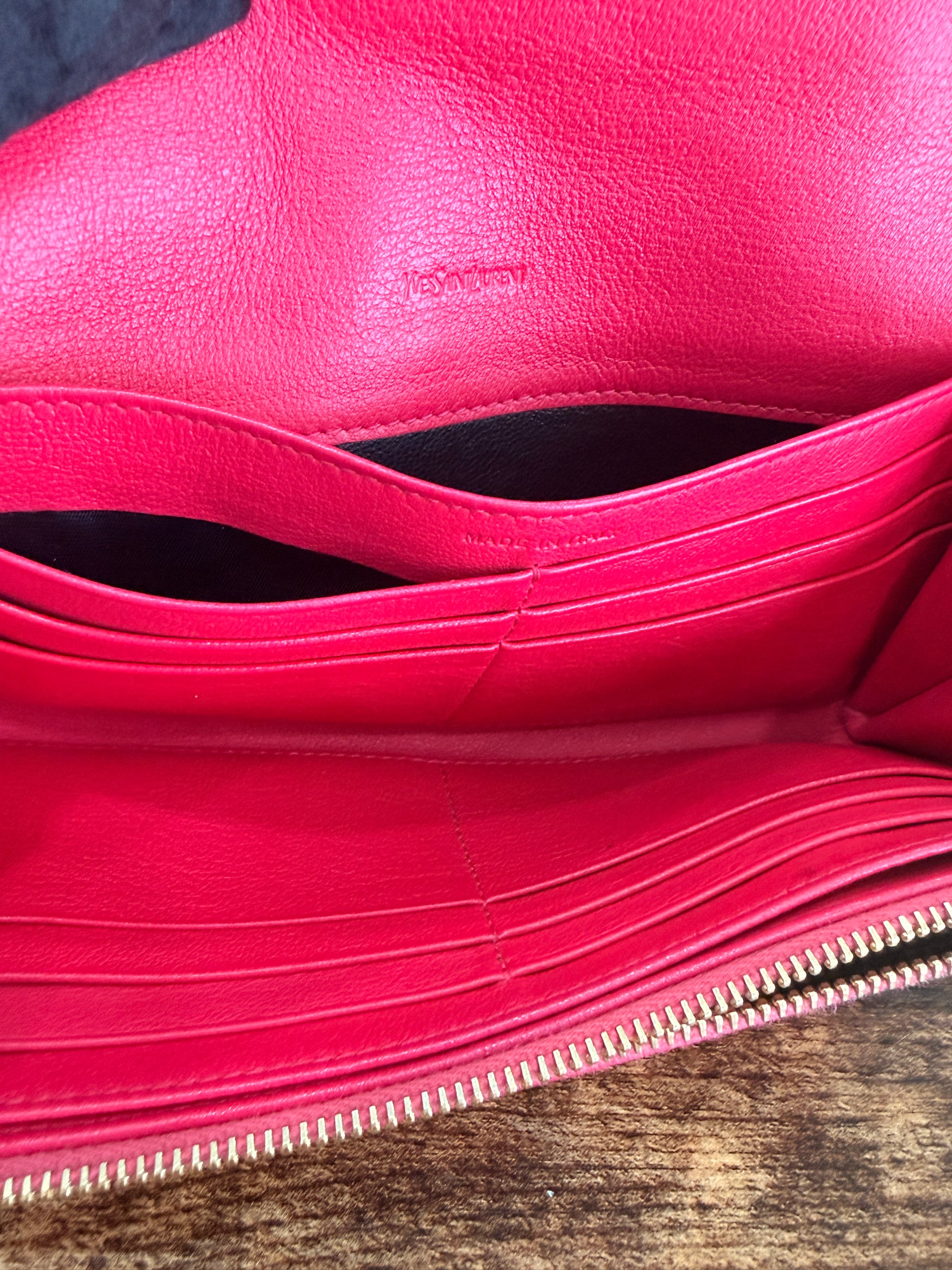 YSL Belle Wallet Hot Pink