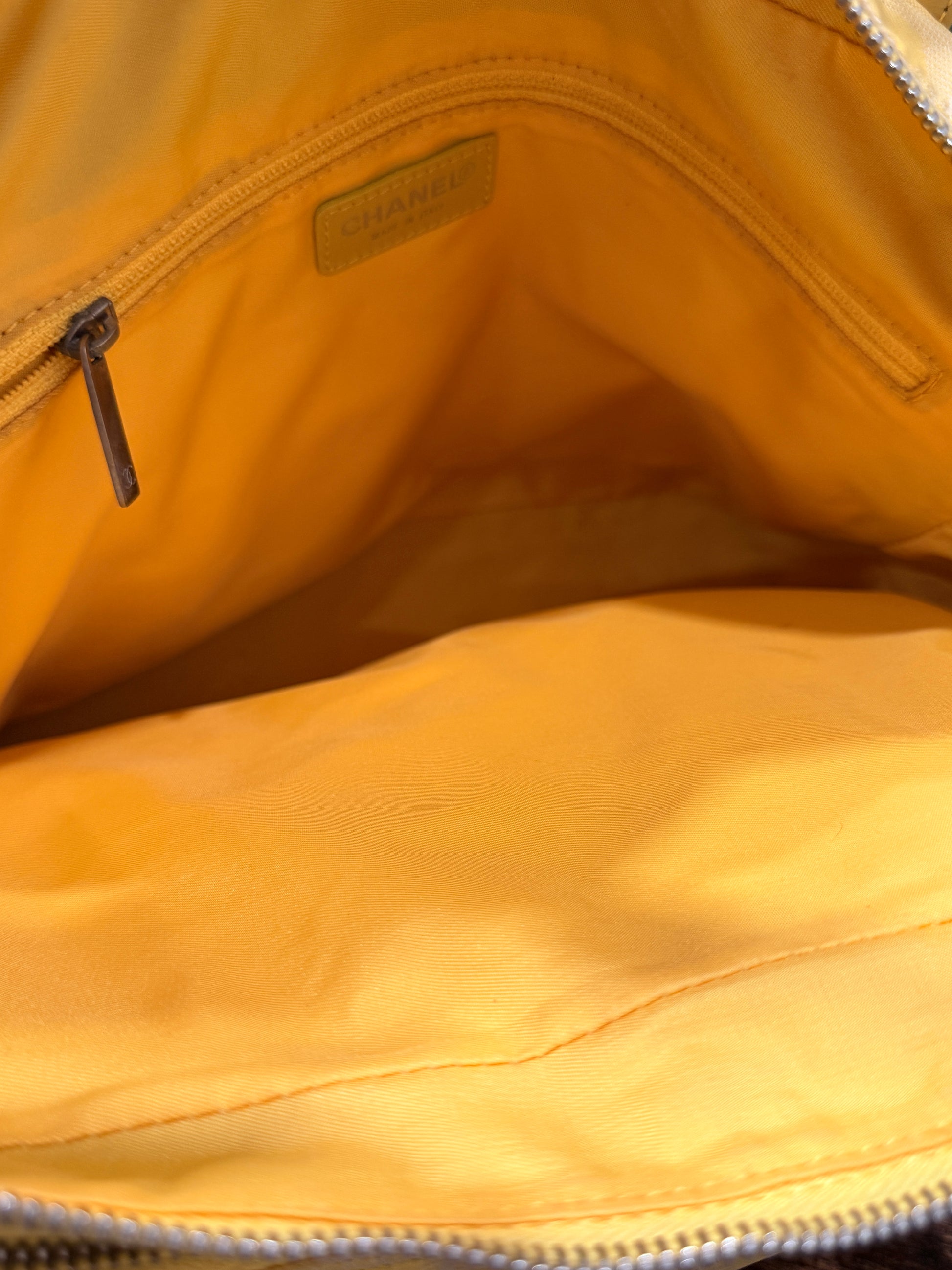 Chanel Yellow Travel Line Nylon Handbag