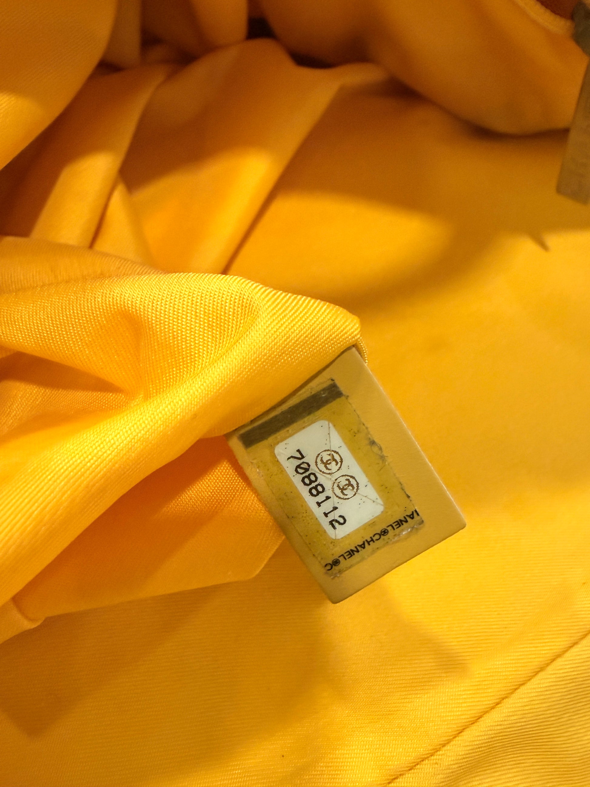 Chanel Yellow Travel Line Nylon Handbag