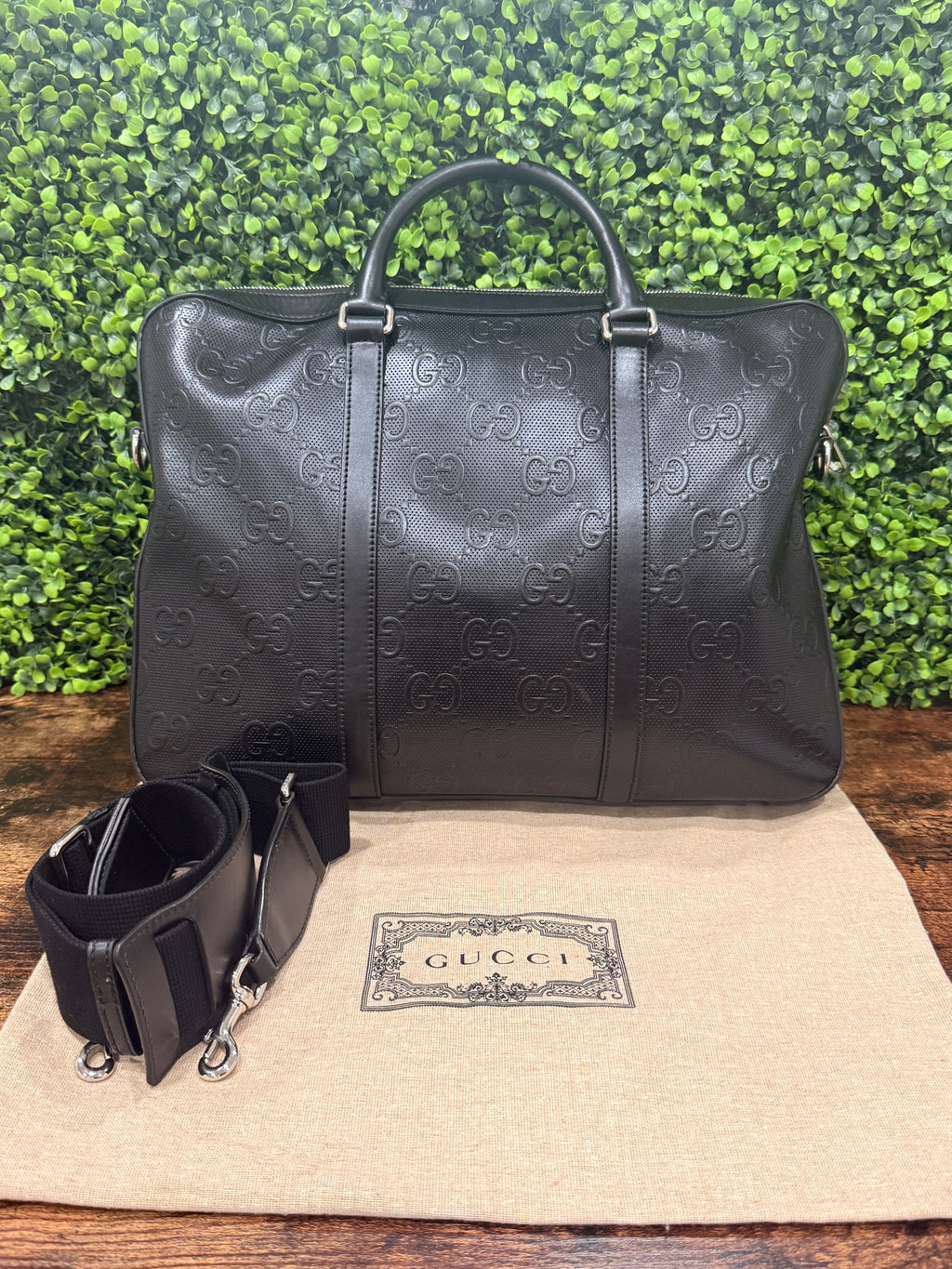 Gucci Jumbo GG Leather Briefcase