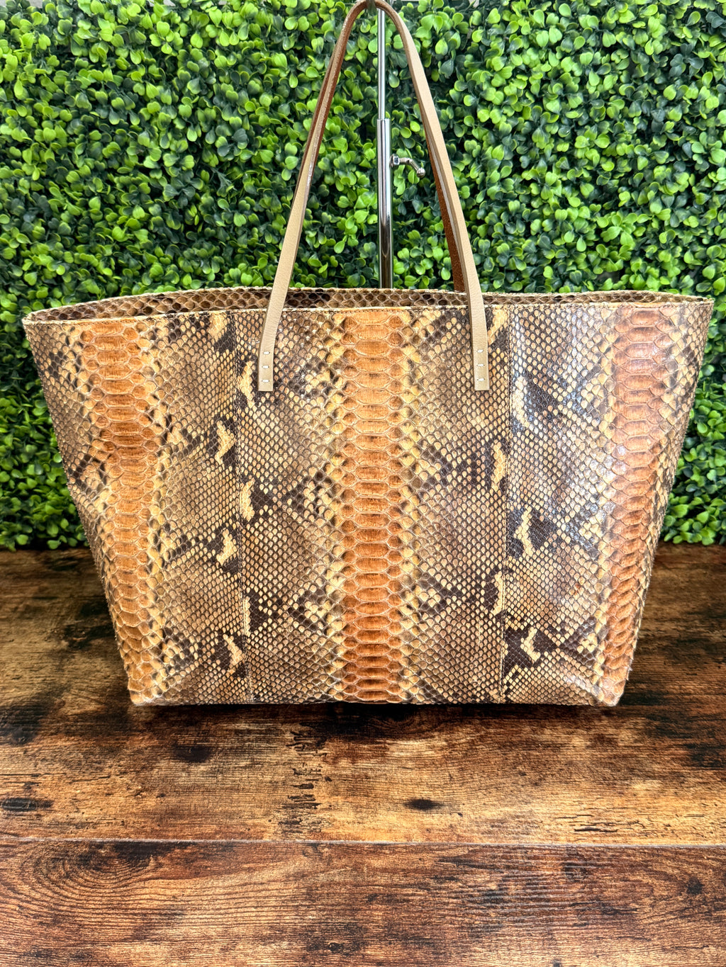 Fendi Brown Python Leather Tote Bag