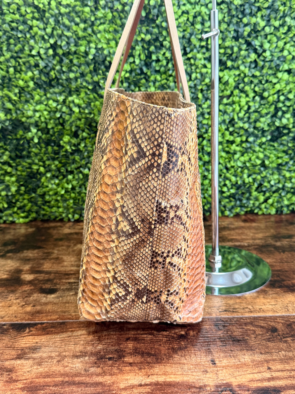 Fendi Brown Python Leather Tote Bag