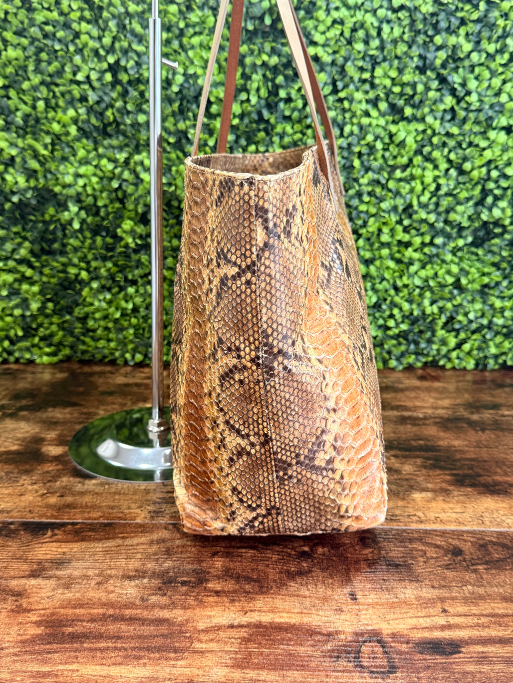 Fendi Brown Python Leather Tote Bag