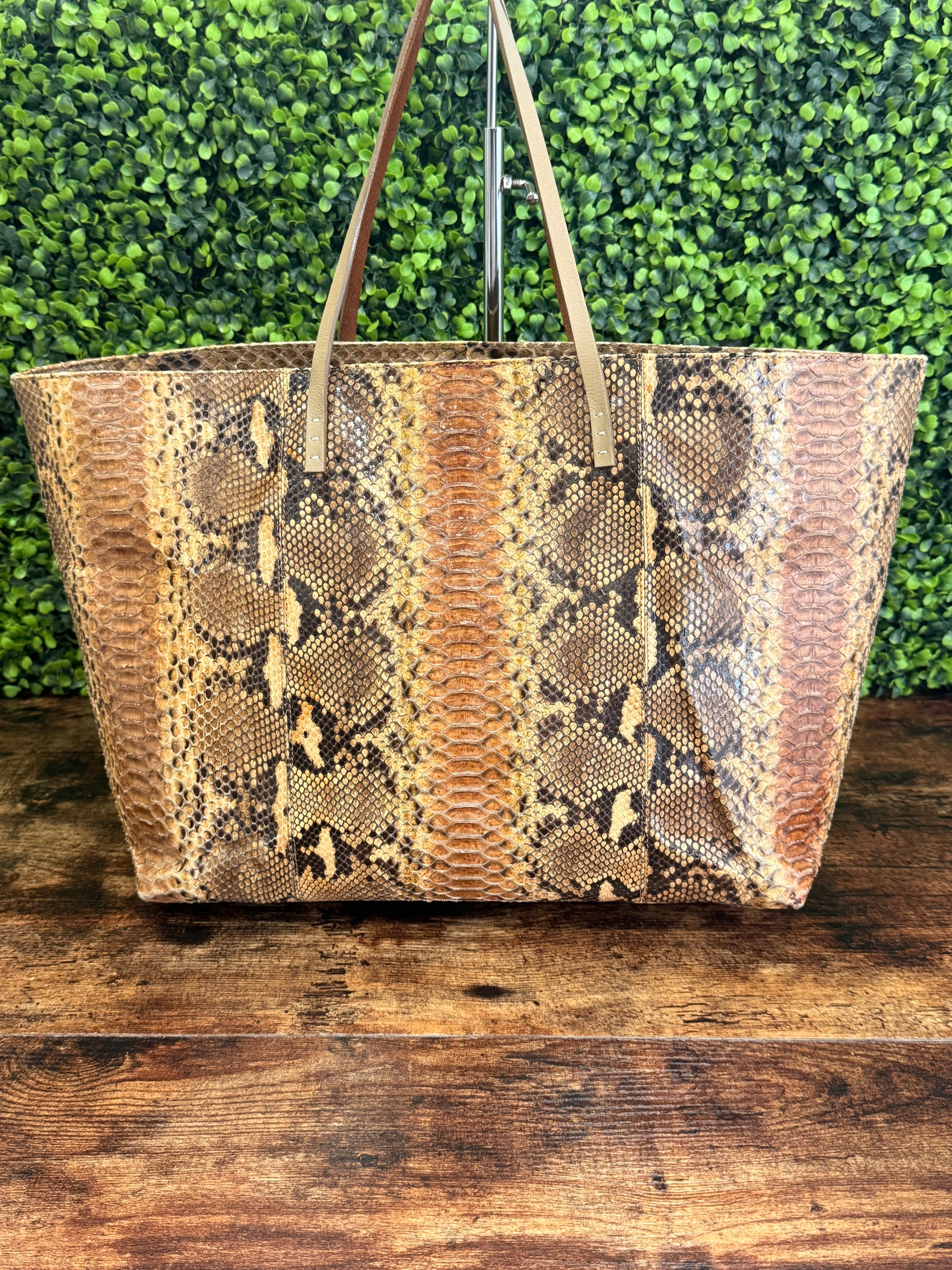 Fendi Brown Python Leather Tote Bag