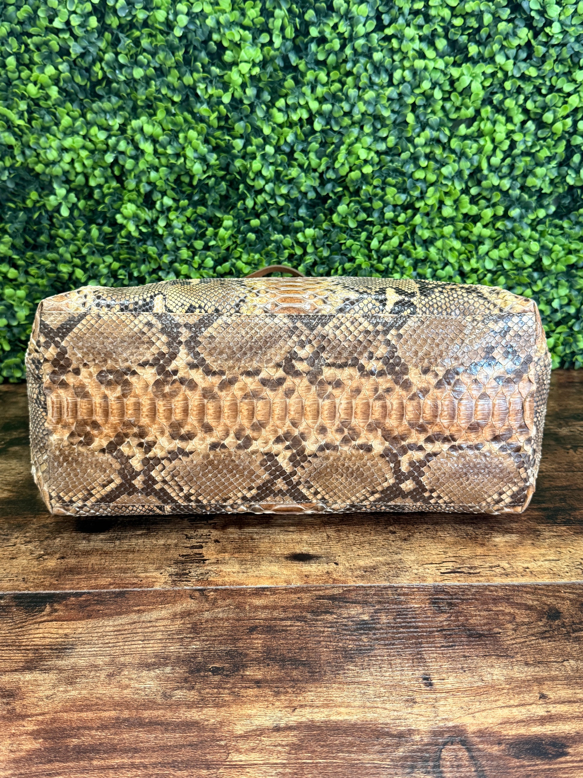 Fendi Brown Python Leather Tote Bag