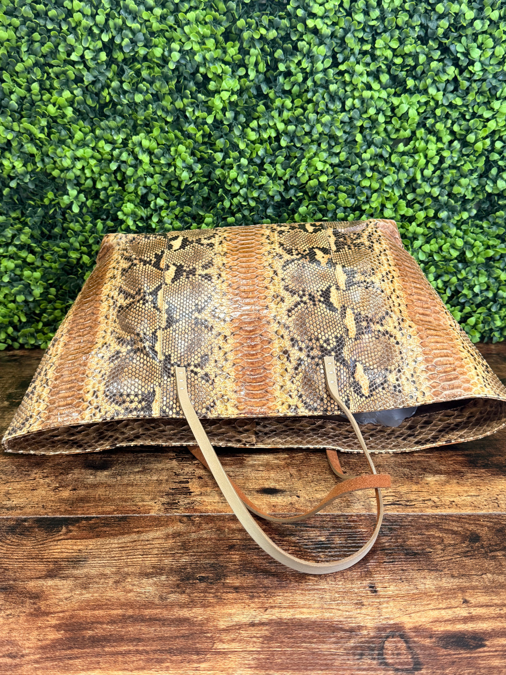 Fendi Brown Python Leather Tote Bag