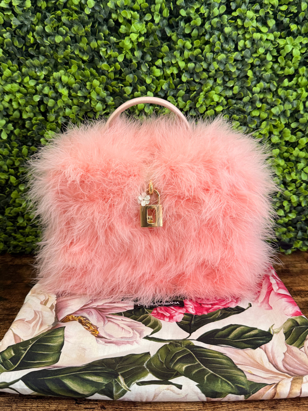 Dolce & Gabanna Pink Fluffy Marabou
