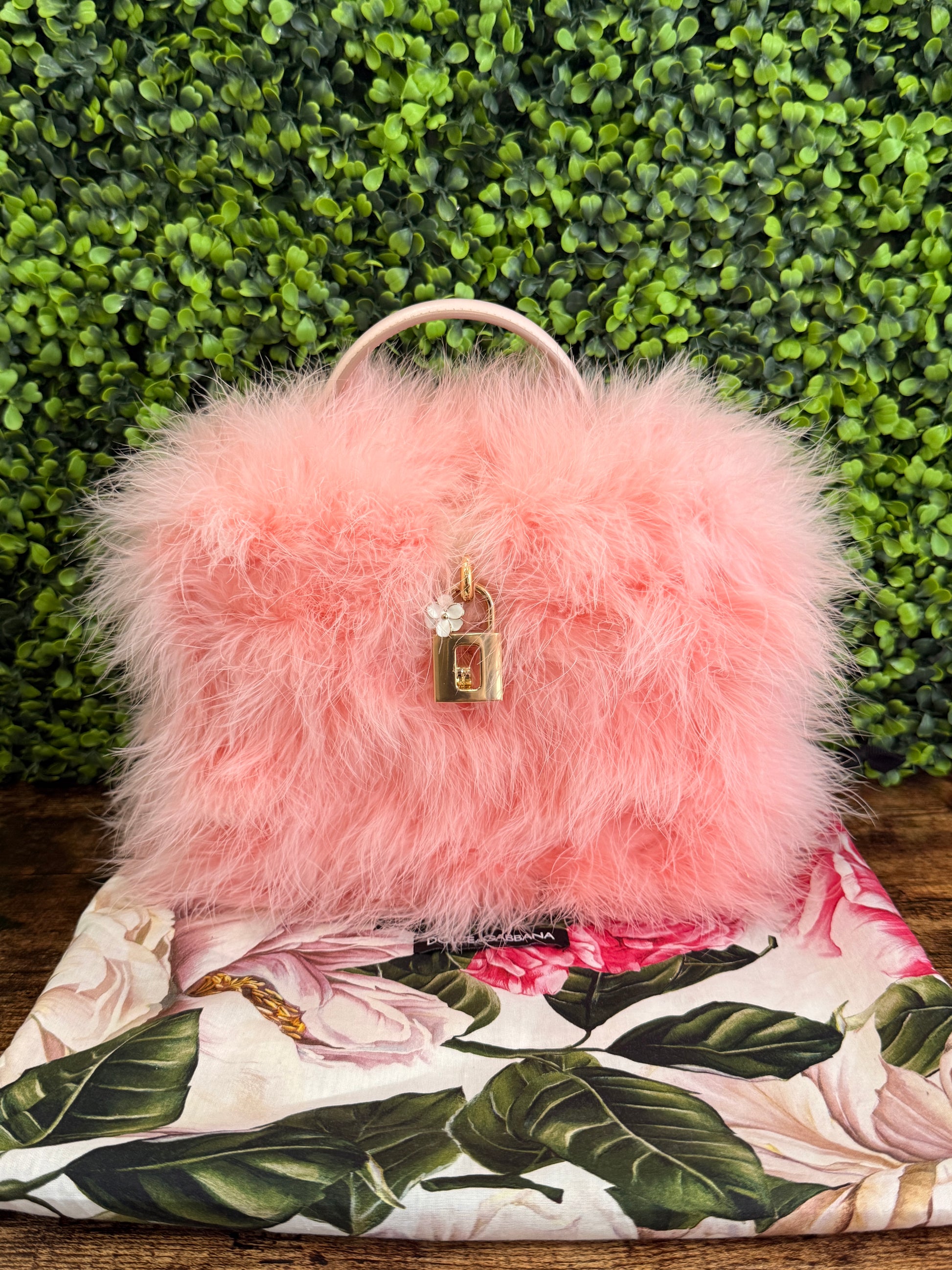Dolce & Gabanna Pink Fluffy Marabou