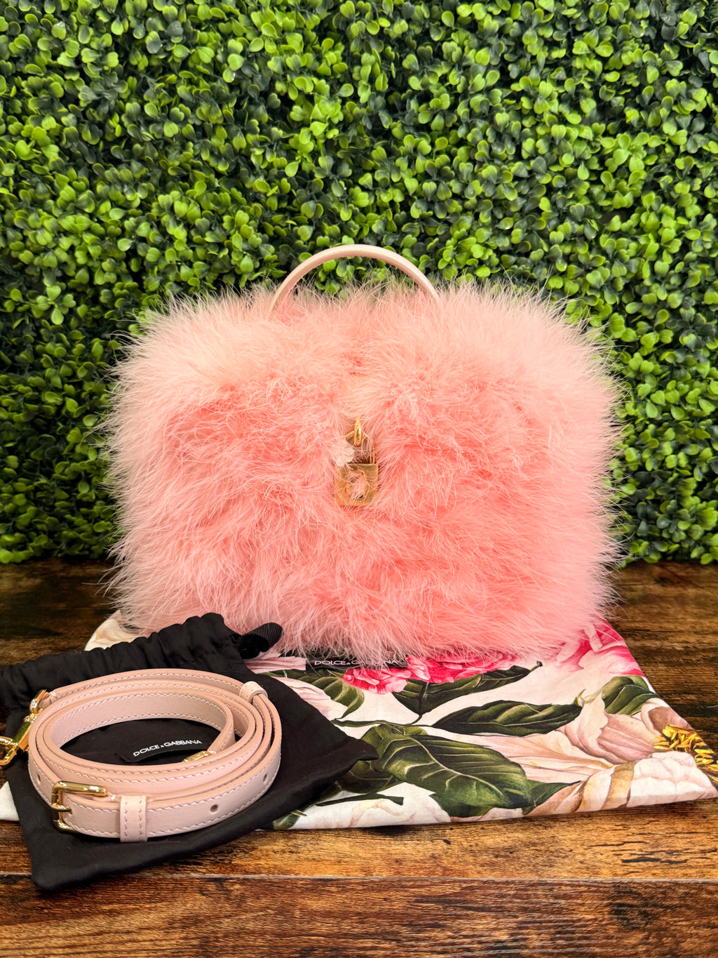 Dolce & Gabanna Pink Fluffy Marabou