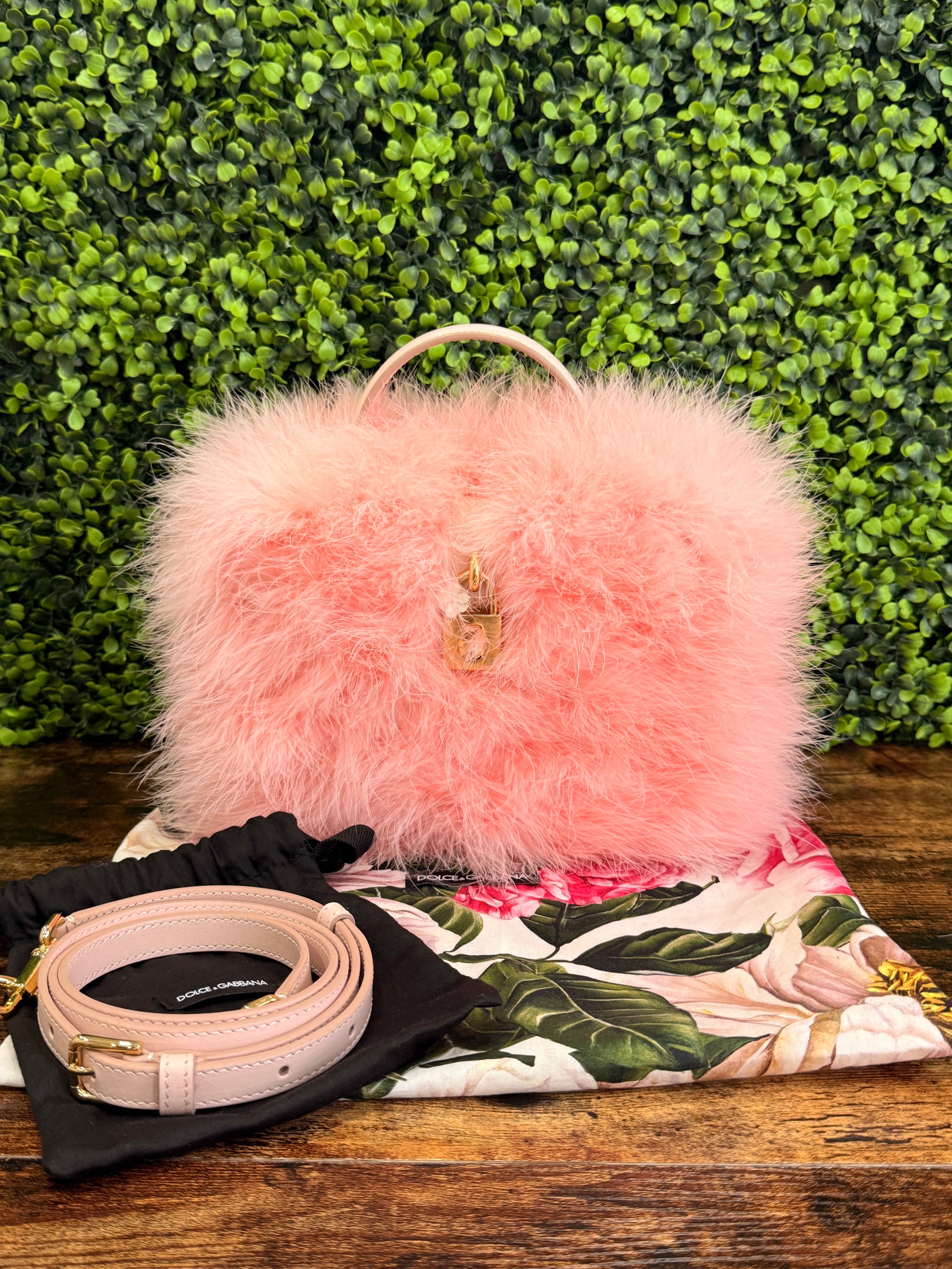 Dolce & Gabanna Pink Fluffy Marabou