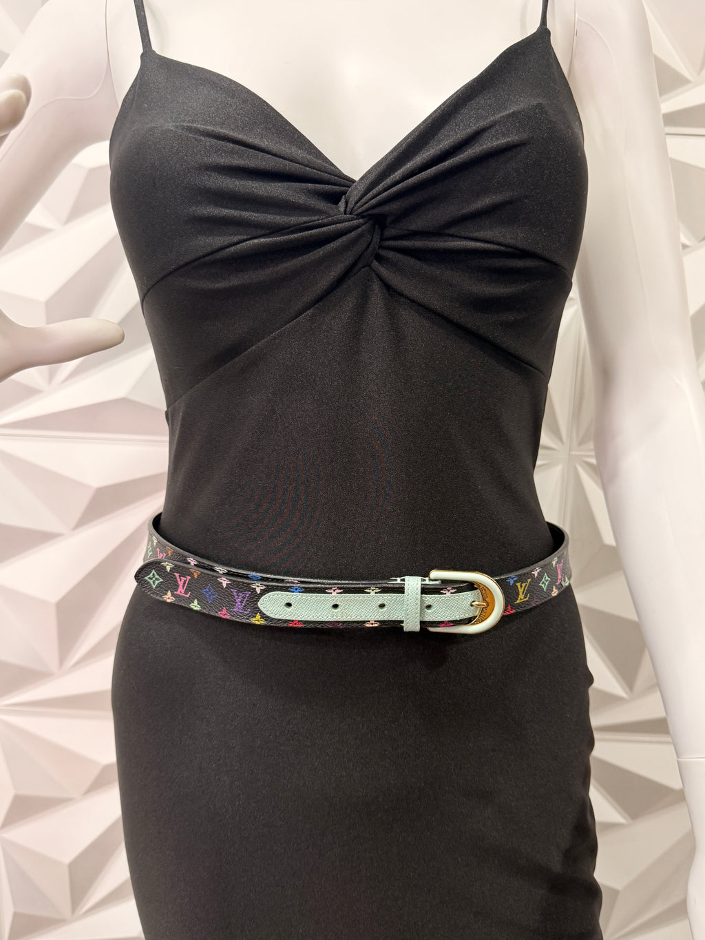 Louis Vuitton Black Monogram Multicolor Belt 80/32