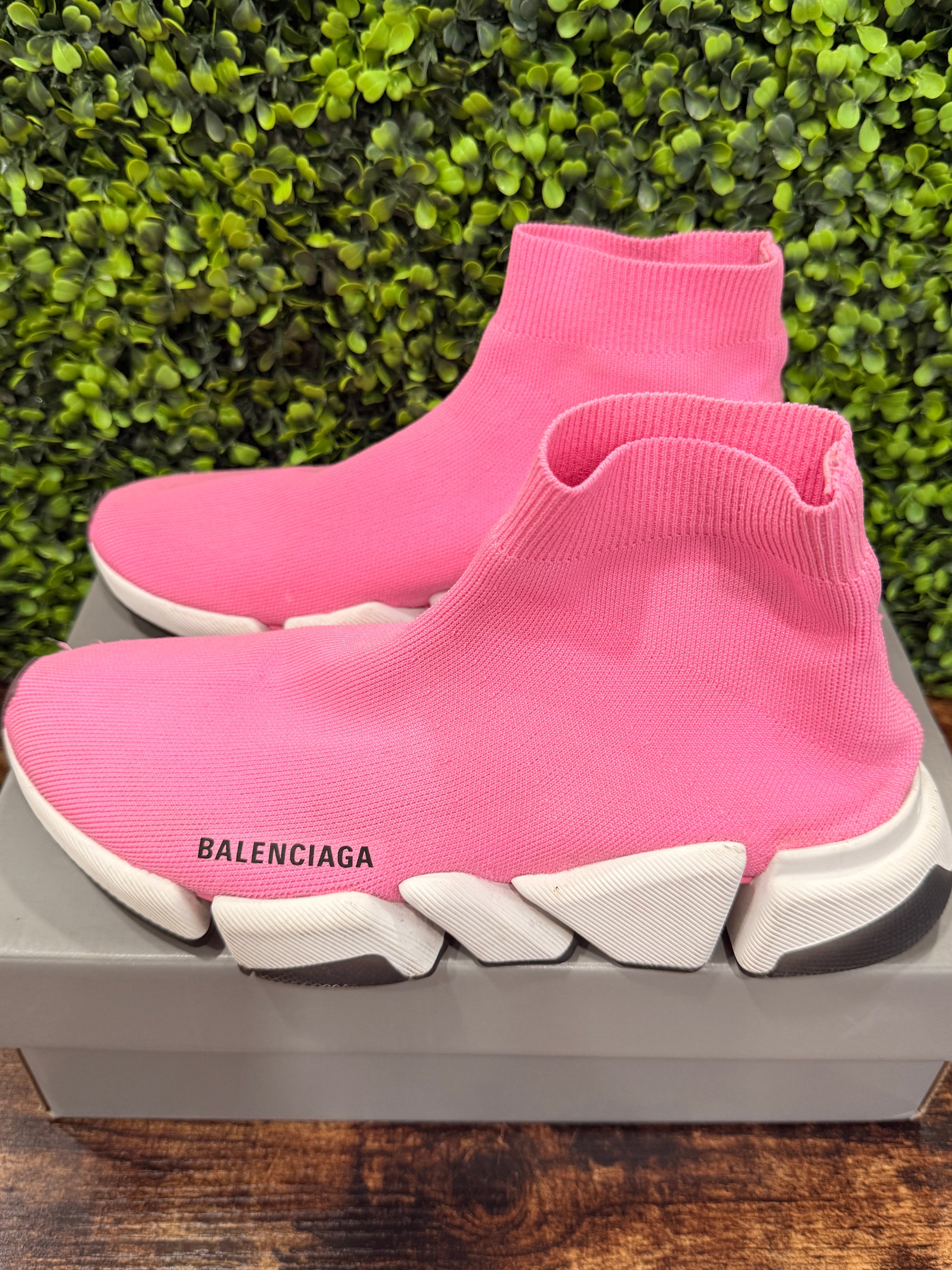 Balenciaga Pink Speed Trainer Sneakers