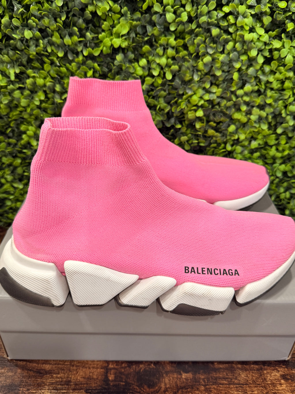 Balenciaga Pink Speed Trainer Sneakers