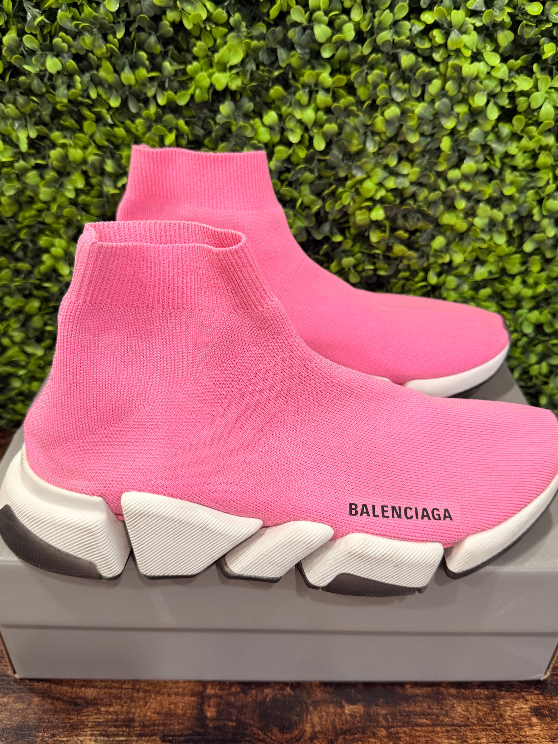 Balenciaga Pink Speed Trainer Sneakers