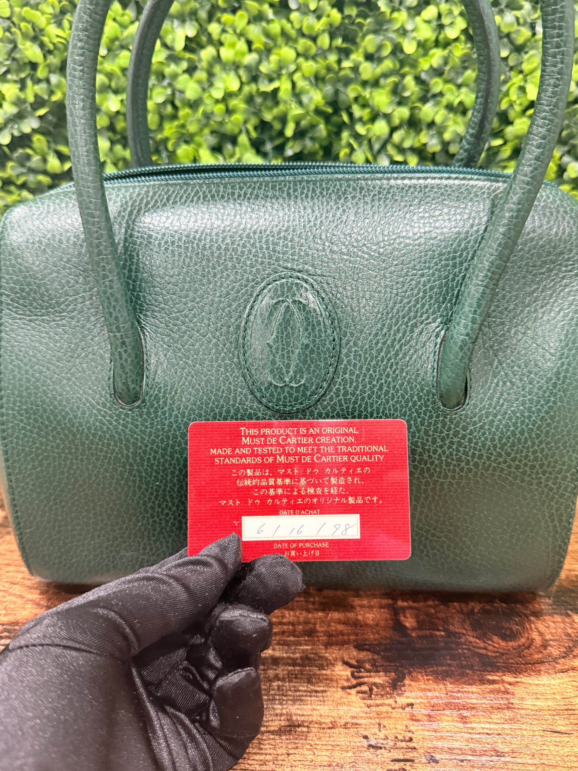 Cartier Green Must de Cartier Handbag