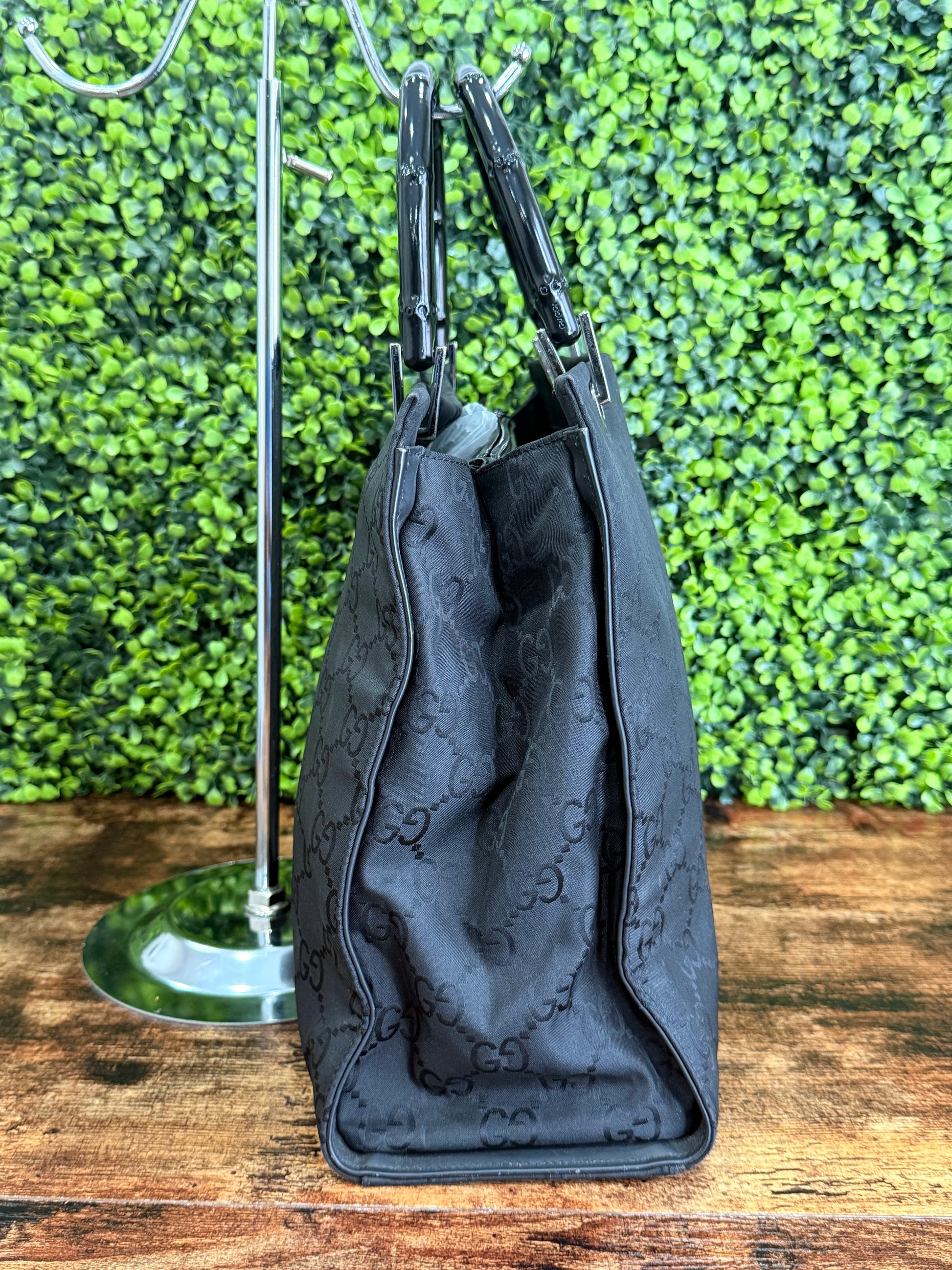 Gucci GG Canvas Bamboo Tote Bag