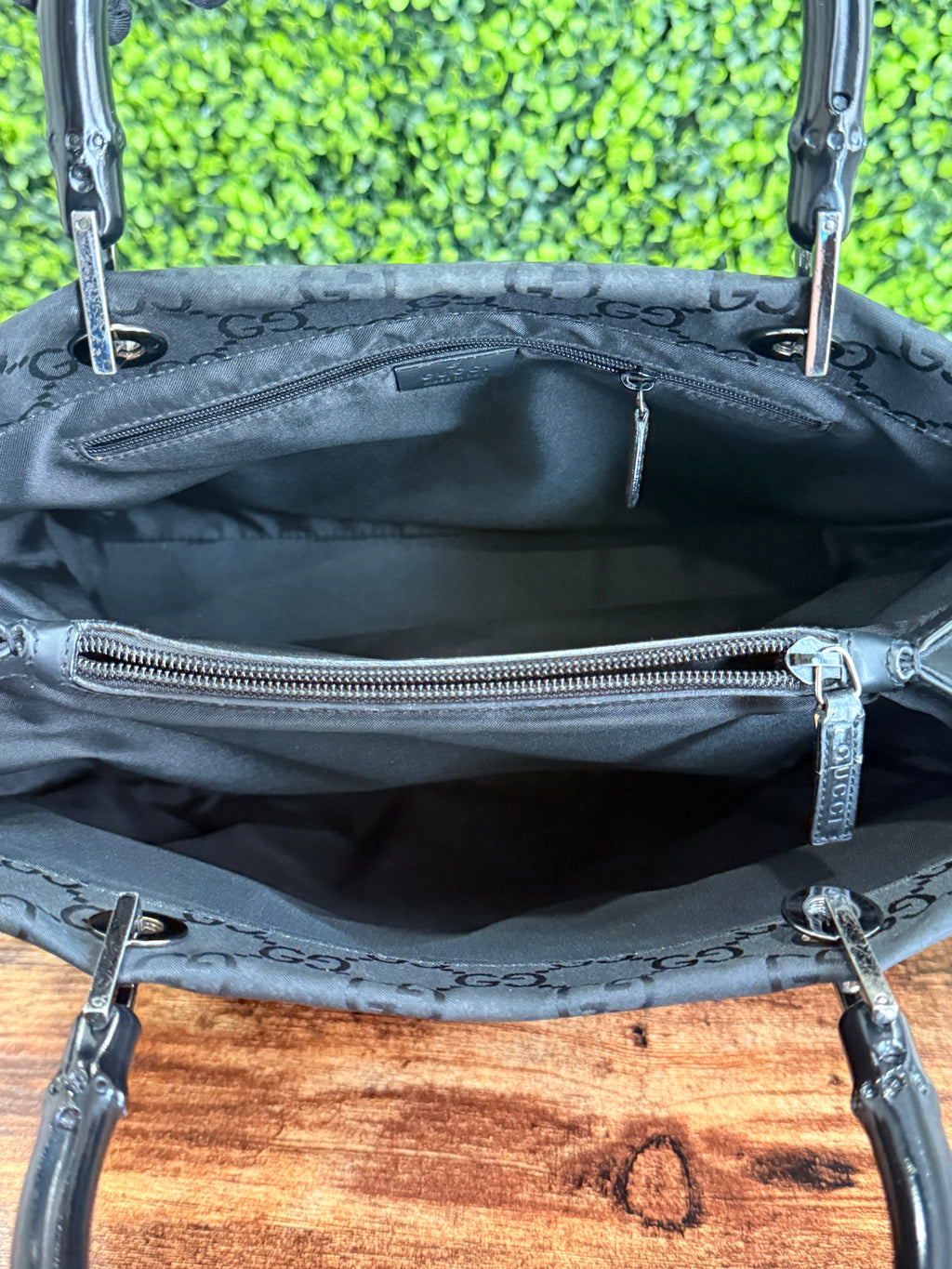 Gucci GG Canvas Bamboo Tote Bag