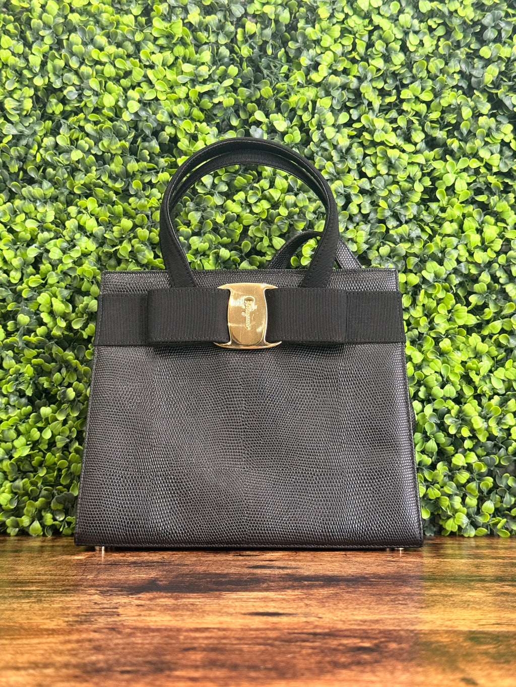 Salvatore Ferragamo Vara Bow Leather Handbag