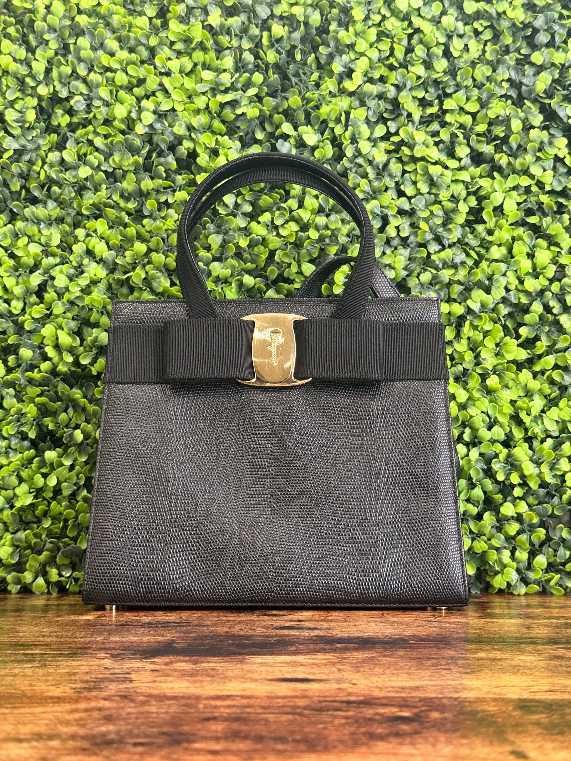 Salvatore Ferragamo Vara Bow Leather Handbag