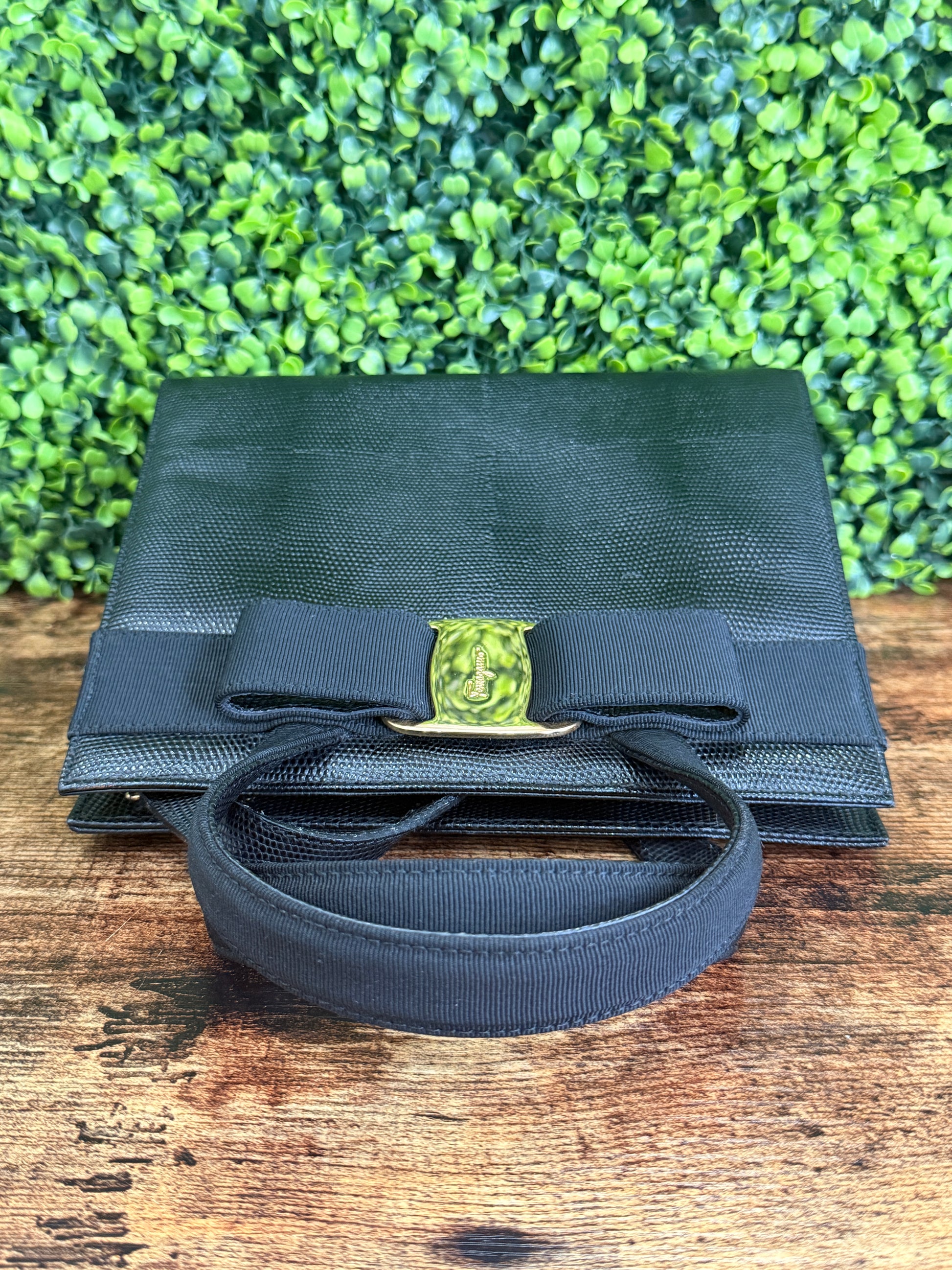 Salvatore Ferragamo Vara Bow Leather Handbag