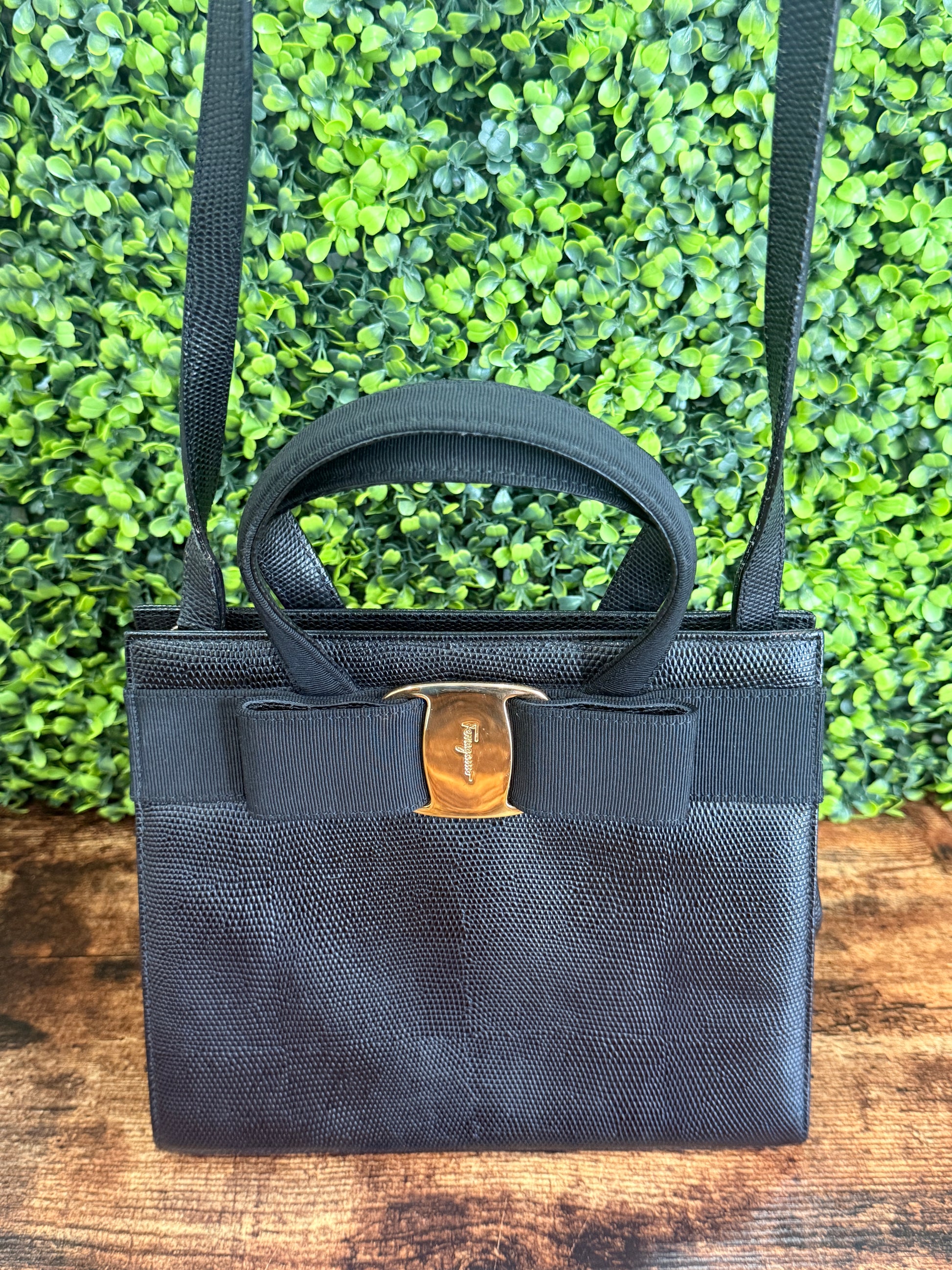 Salvatore Ferragamo Vara Bow Leather Handbag