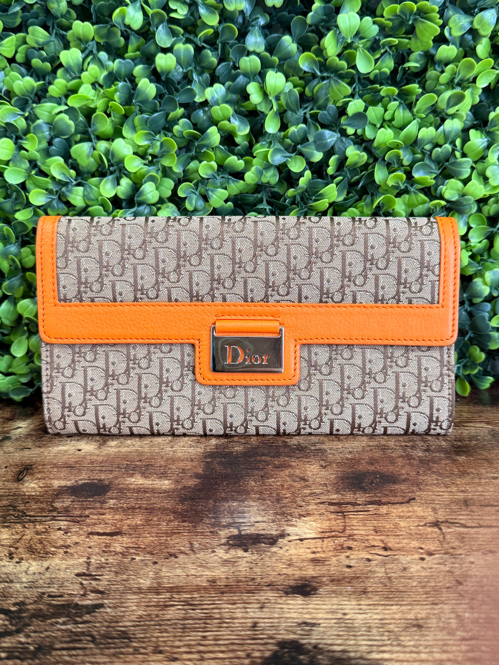 Dior Orange/Beige Diorissimo Long Wallet