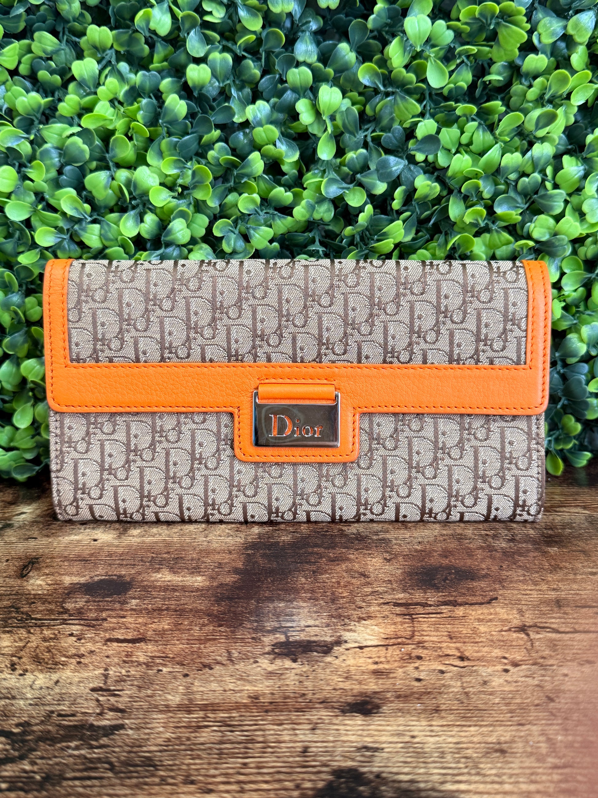 Dior Orange/Beige Diorissimo Long Wallet